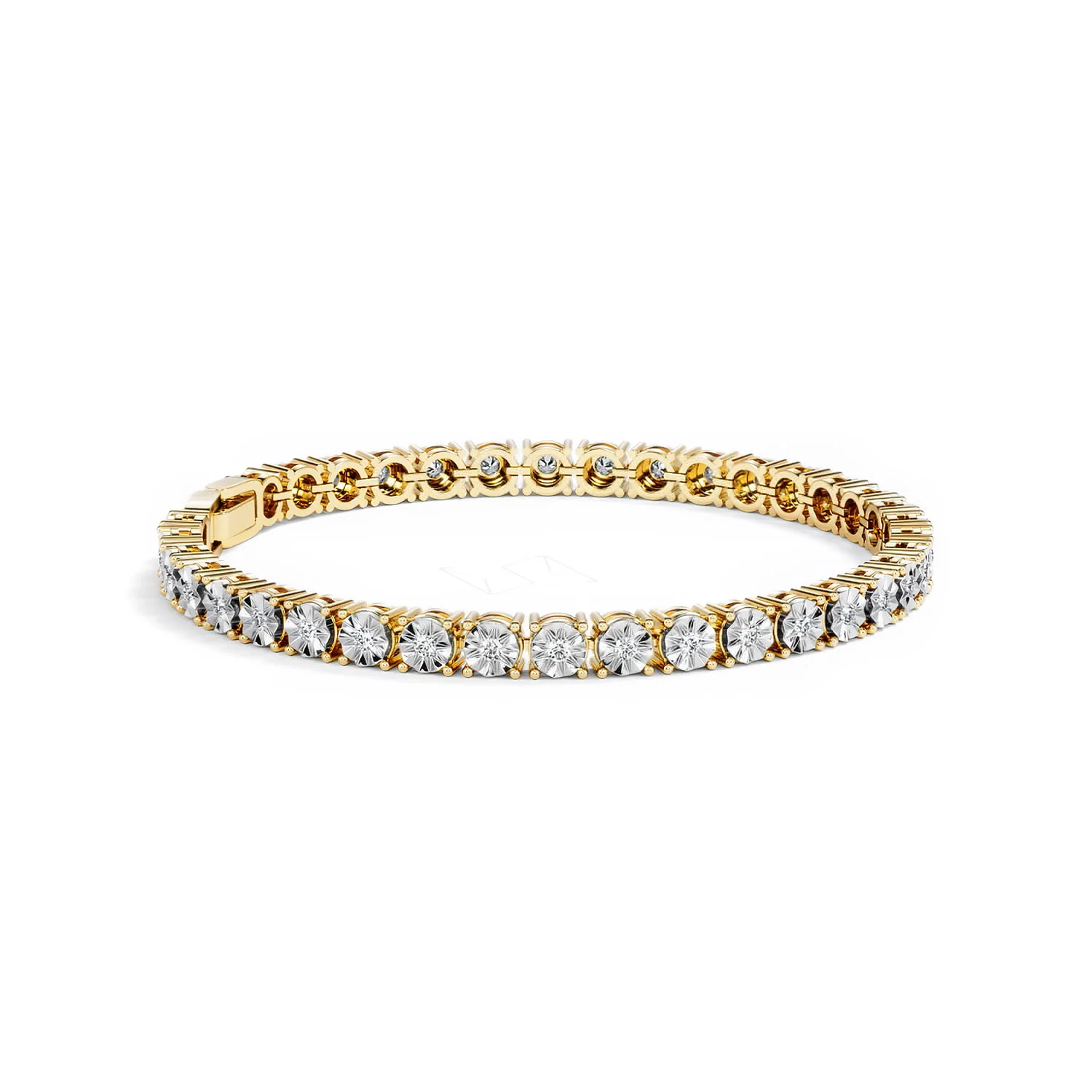 Mens Lab Diamond 1.00ct Tennis Bracelet in 18K Gold Vermeil - Image 26