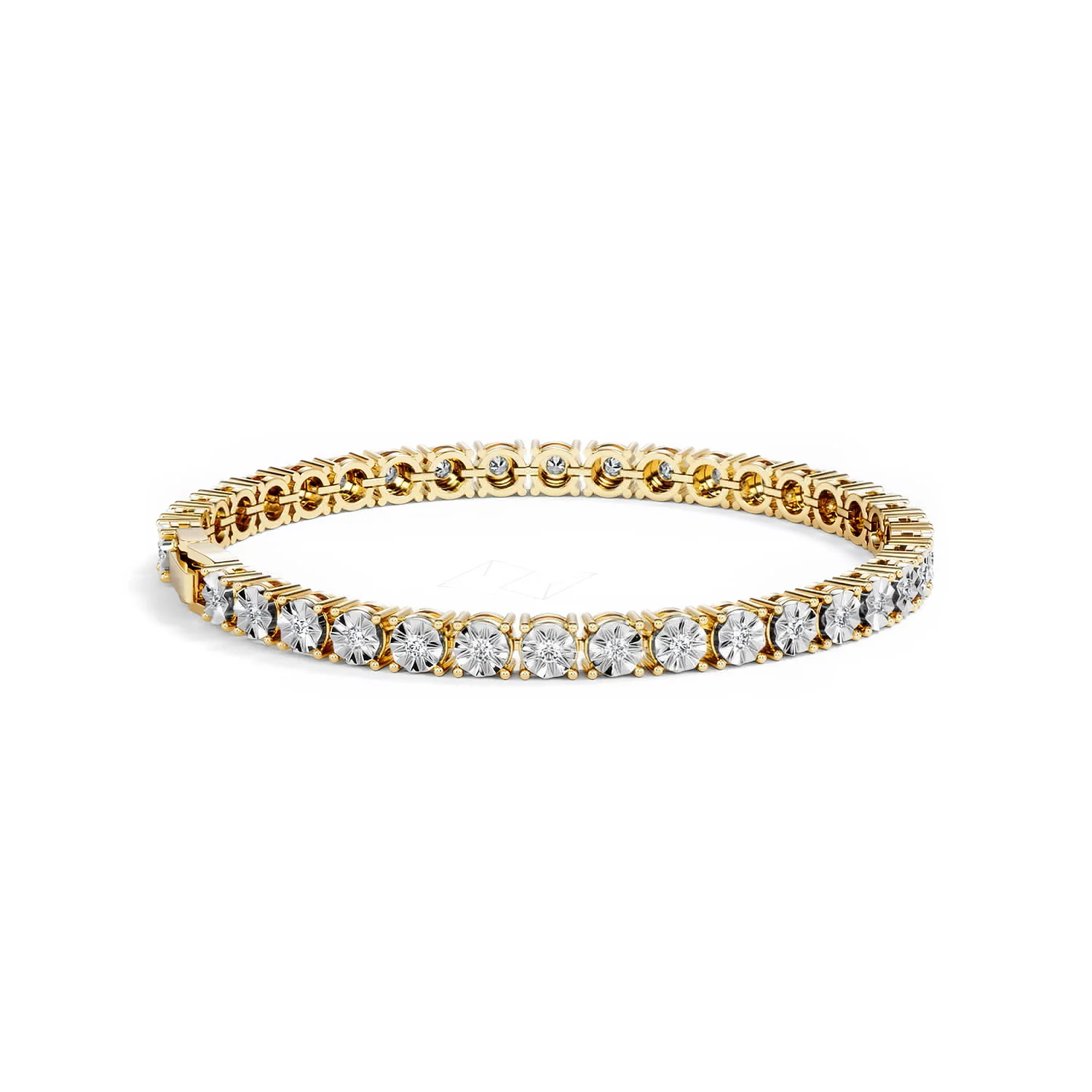 Mens Lab Diamond 1.00ct Tennis Bracelet in 18K Gold Vermeil - Image 34
