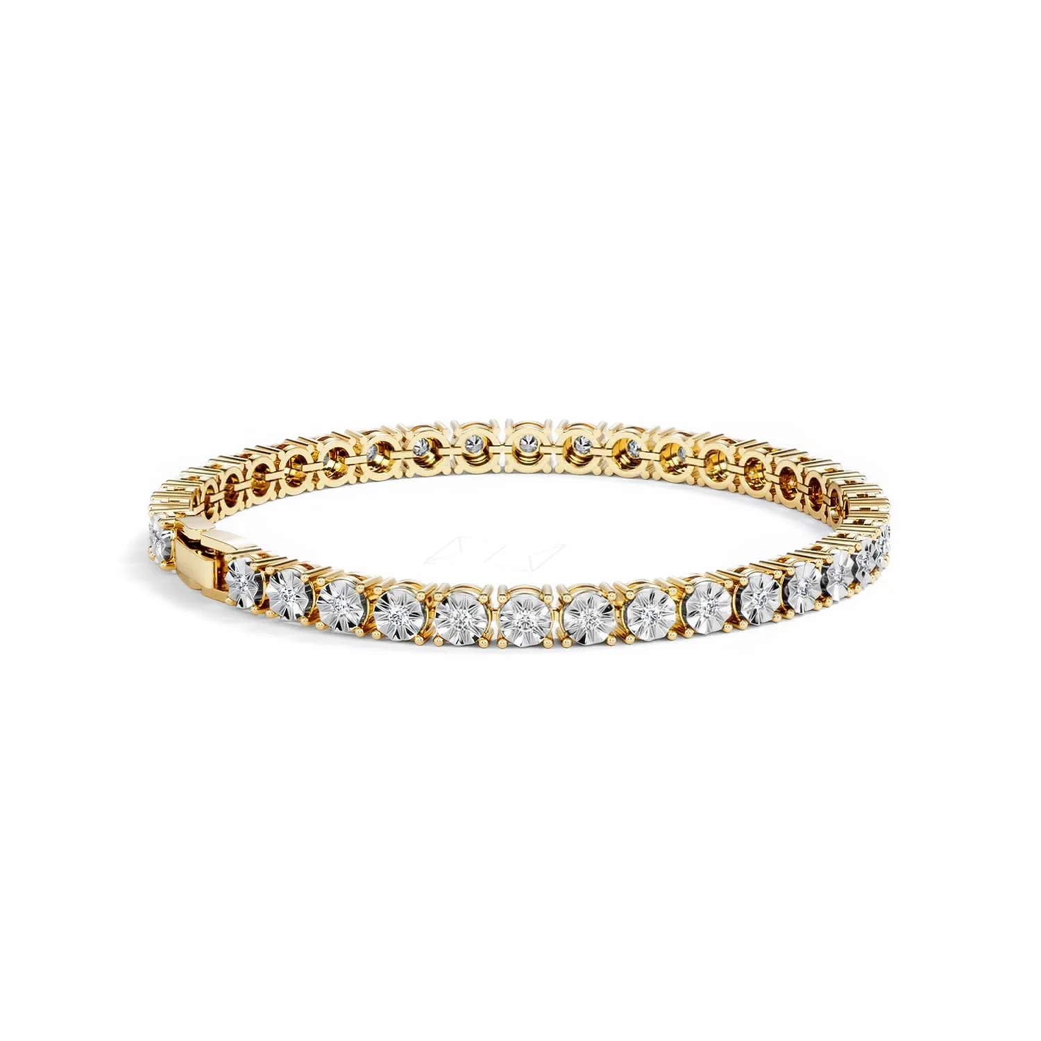 Mens Lab Diamond 1.00ct Tennis Bracelet in 18K Gold Vermeil - Image 36