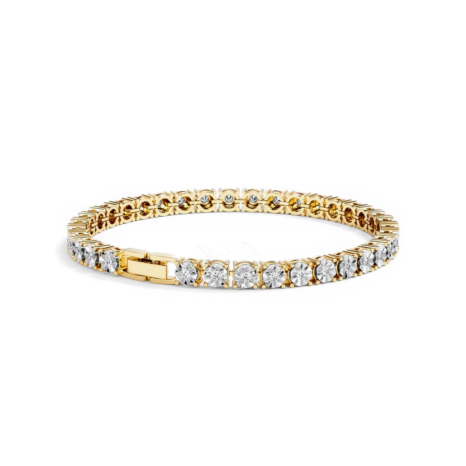 Mens Lab Diamond 1.00ct Tennis Bracelet in 18K Gold Vermeil - Image 43
