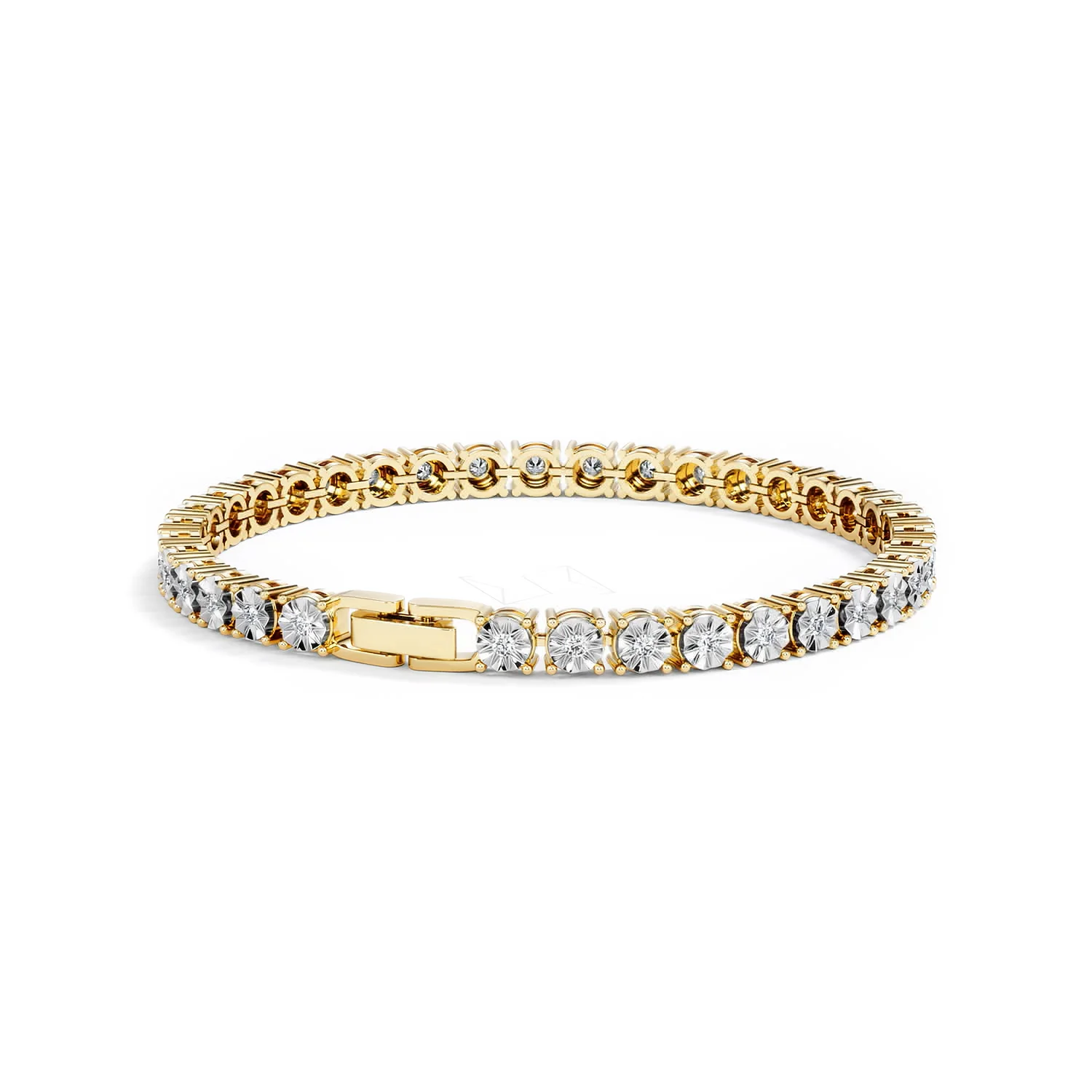 Mens Lab Diamond 1.00ct Tennis Bracelet in 18K Gold Vermeil - Image 45