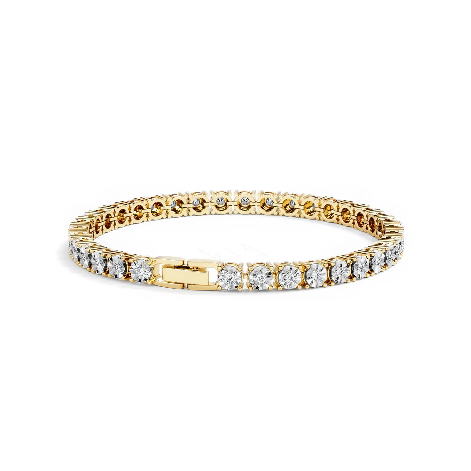 Mens Lab Diamond 1.00ct Tennis Bracelet in 18K Gold Vermeil - Image 46