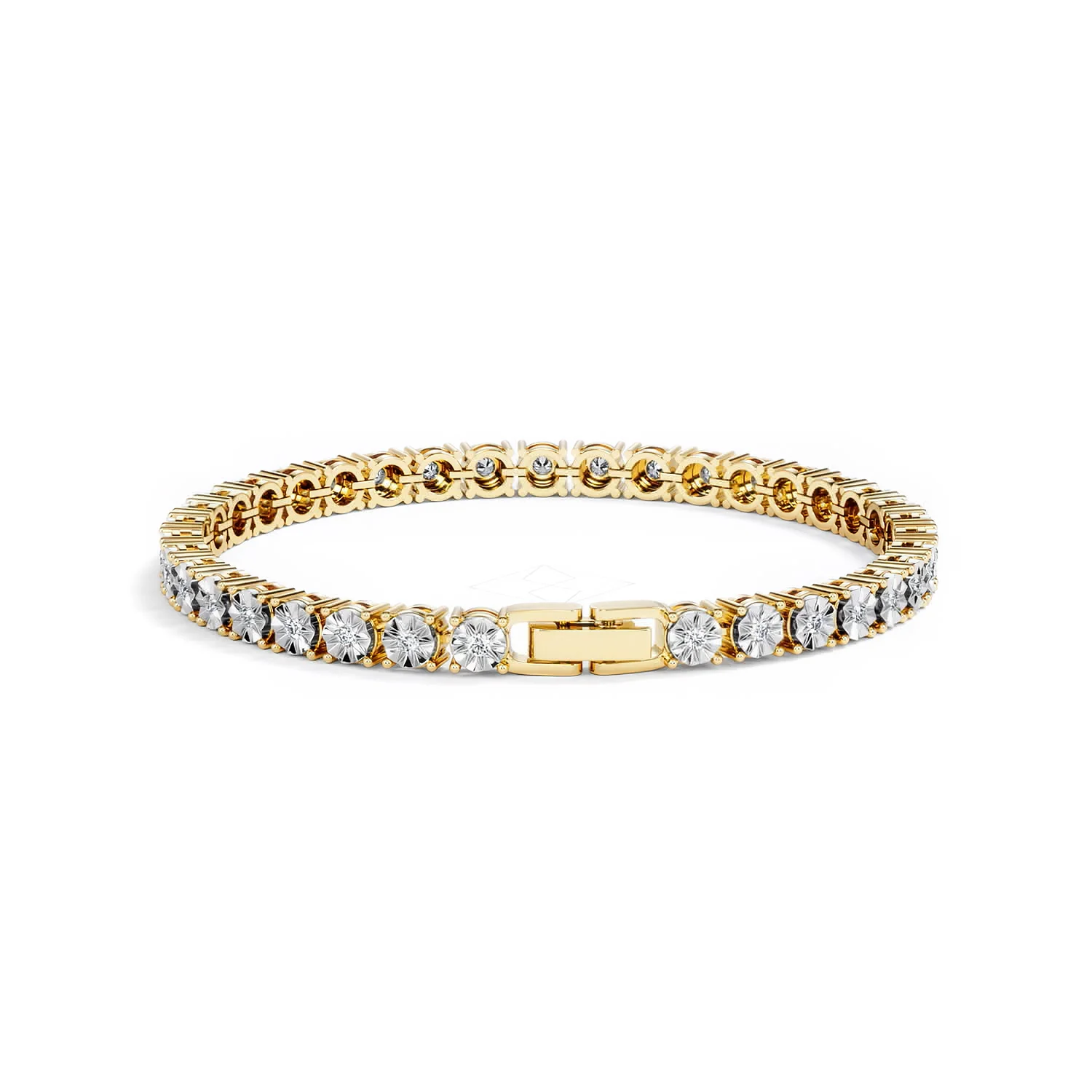 Mens Lab Diamond 1.00ct Tennis Bracelet in 18K Gold Vermeil - Image 51