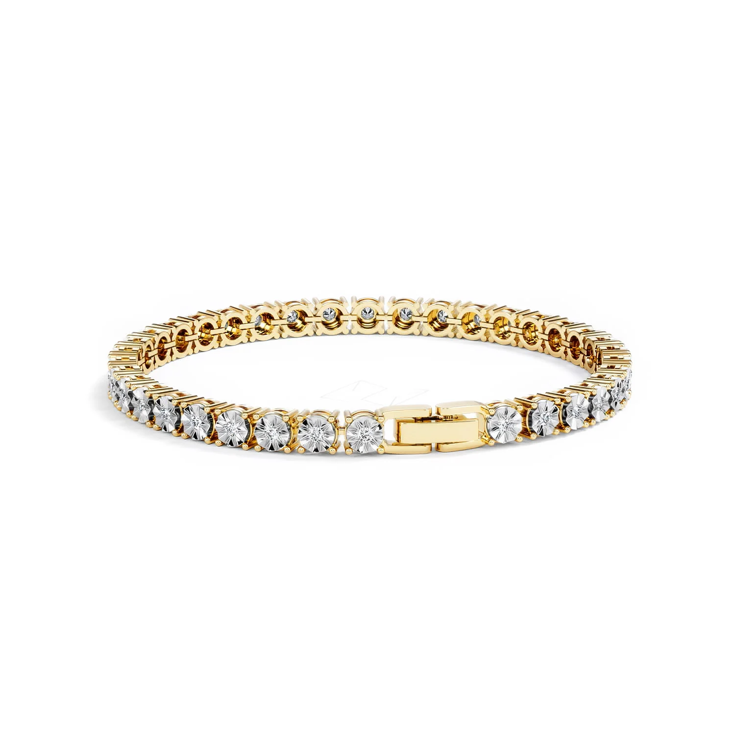 Mens Lab Diamond 1.00ct Tennis Bracelet in 18K Gold Vermeil - Image 53