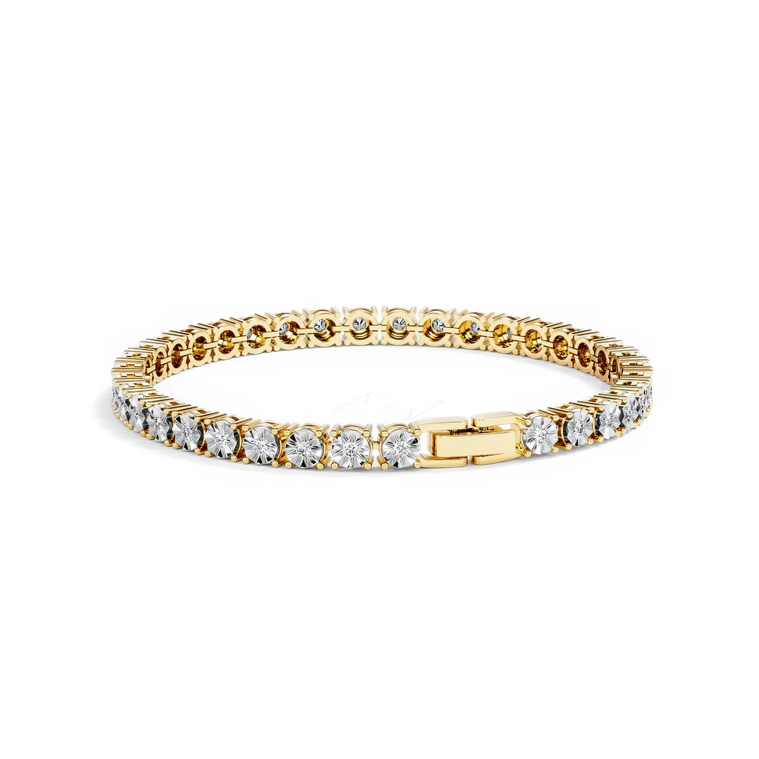 Mens Lab Diamond 1.00ct Tennis Bracelet in 18K Gold Vermeil - Image 54