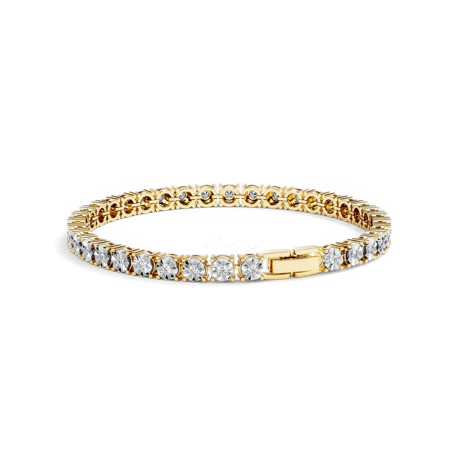 Mens Lab Diamond 1.00ct Tennis Bracelet in 18K Gold Vermeil - Image 55