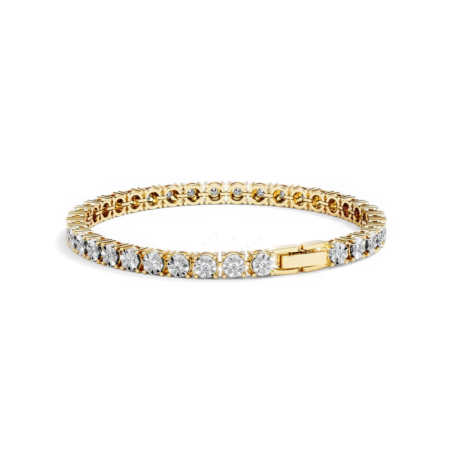 Mens Lab Diamond 1.00ct Tennis Bracelet in 18K Gold Vermeil - Image 56