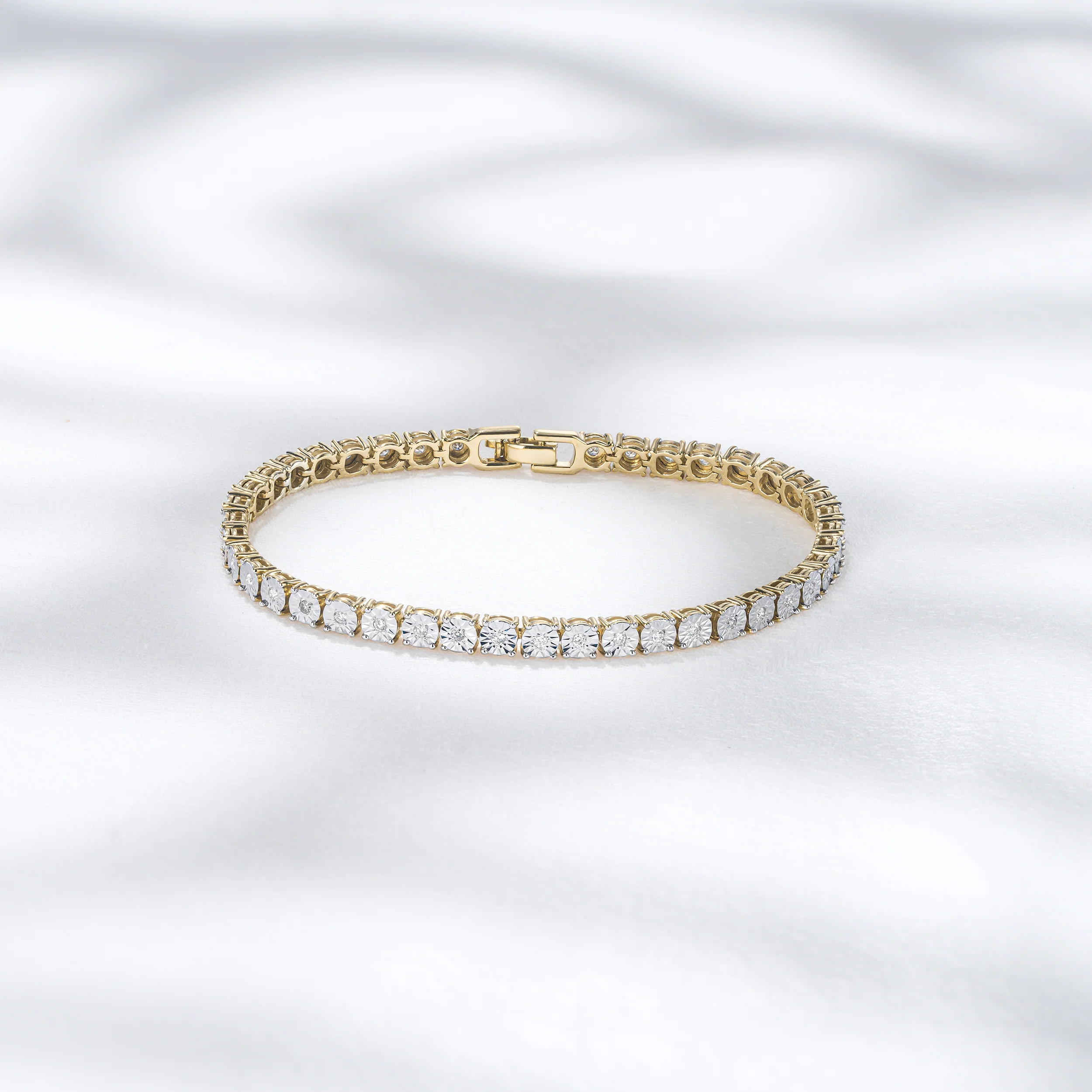 Mens Lab Diamond 1.00ct Tennis Bracelet in 18K Gold Vermeil - Image 6