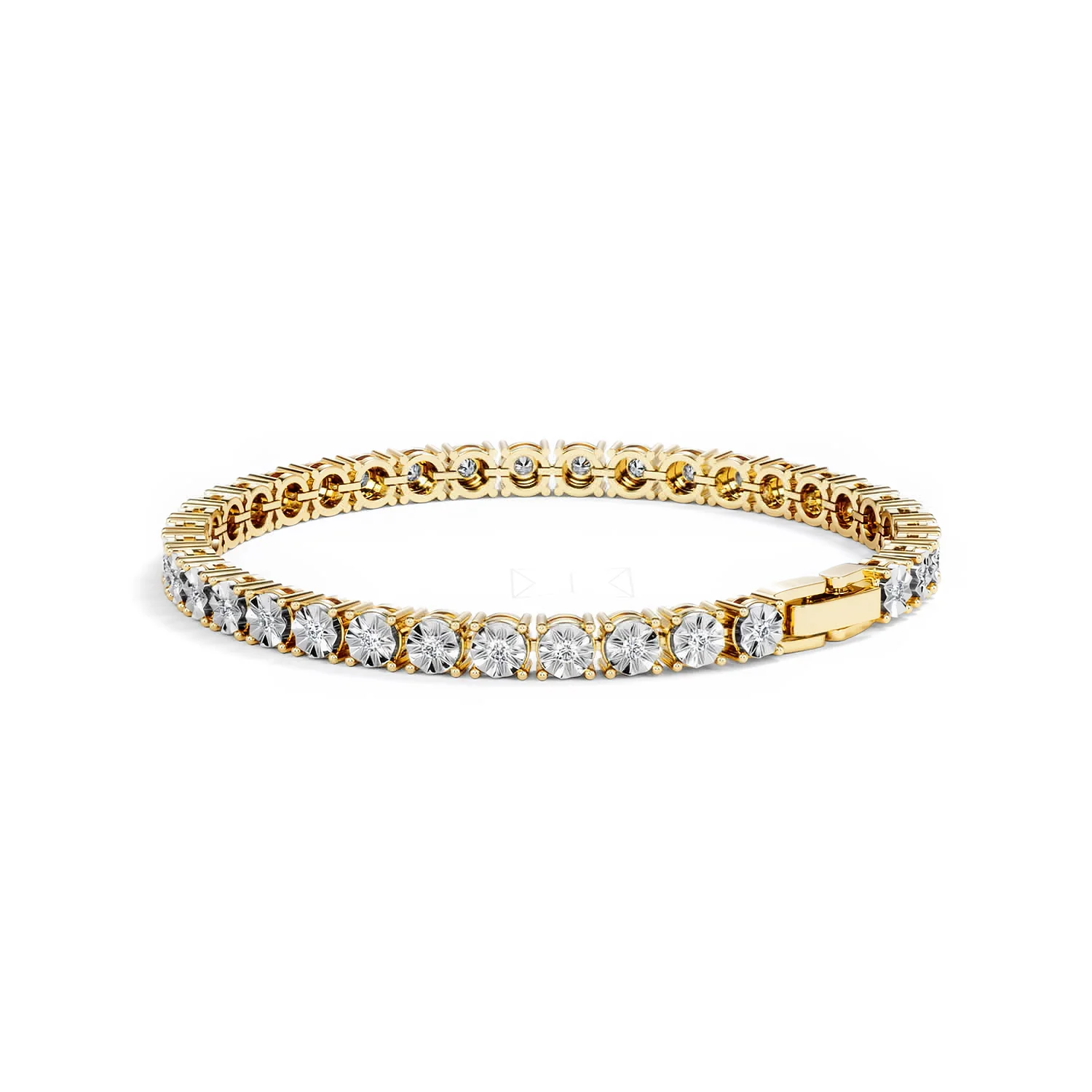 Mens Lab Diamond 1.00ct Tennis Bracelet in 18K Gold Vermeil - Image 60