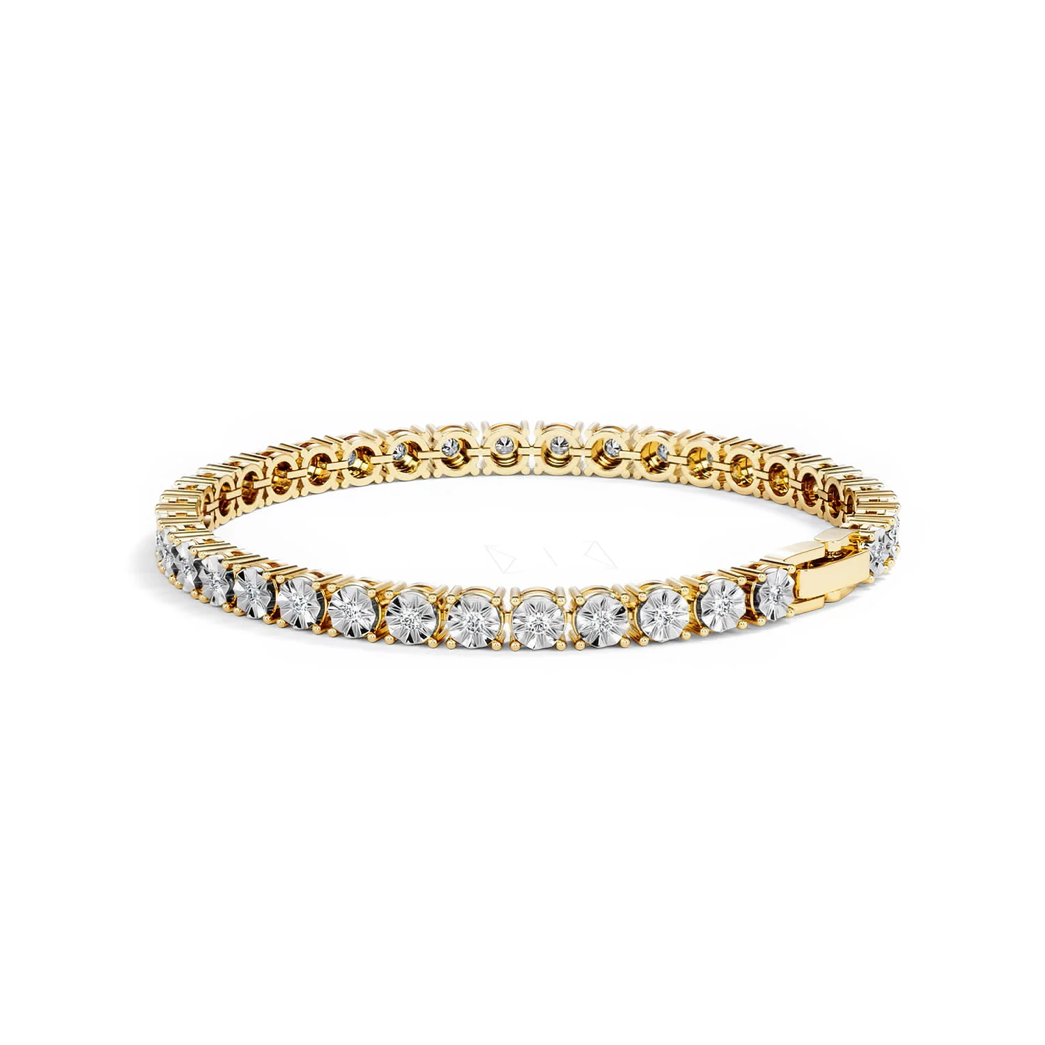 Mens Lab Diamond 1.00ct Tennis Bracelet in 18K Gold Vermeil - Image 62