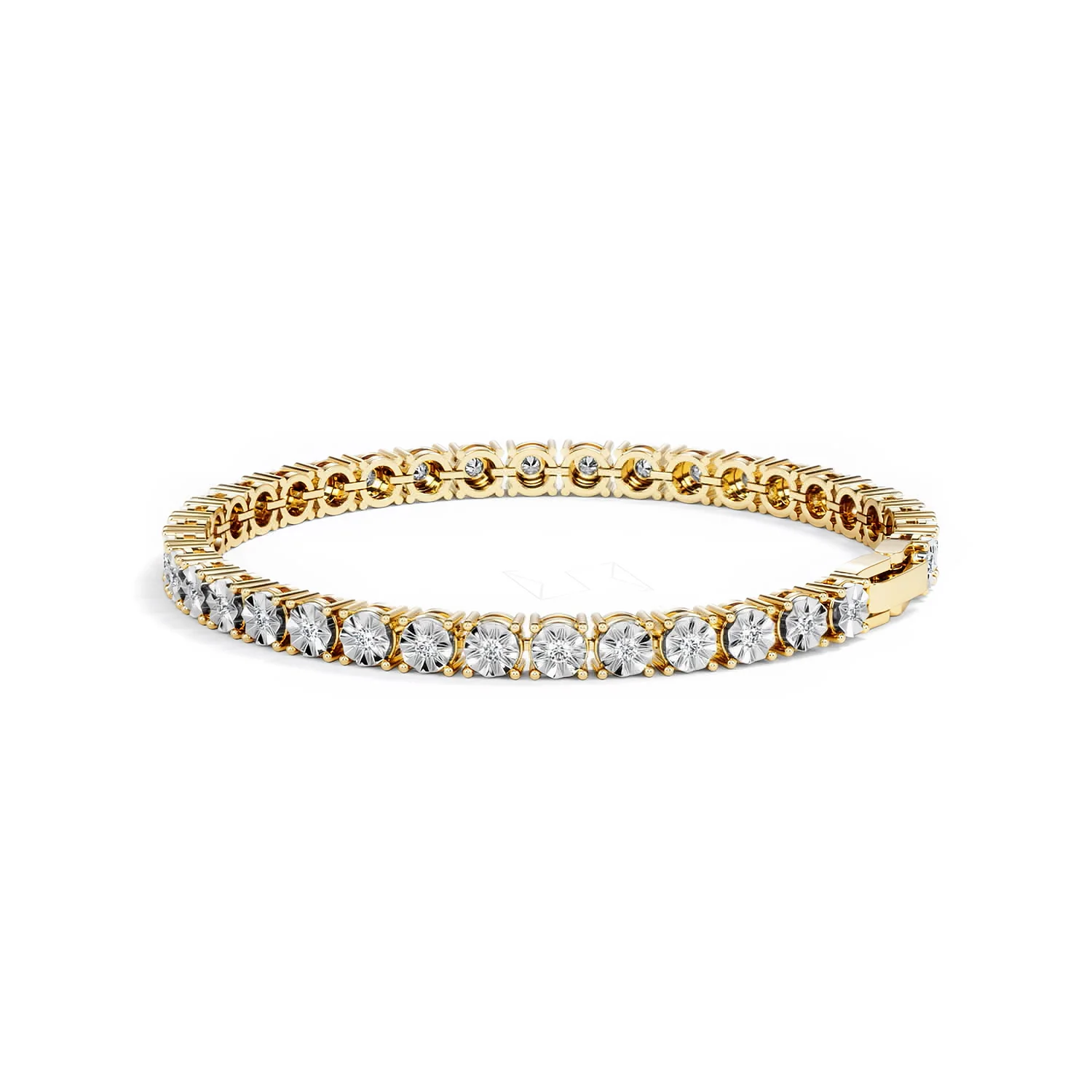 Mens Lab Diamond 1.00ct Tennis Bracelet in 18K Gold Vermeil - Image 64