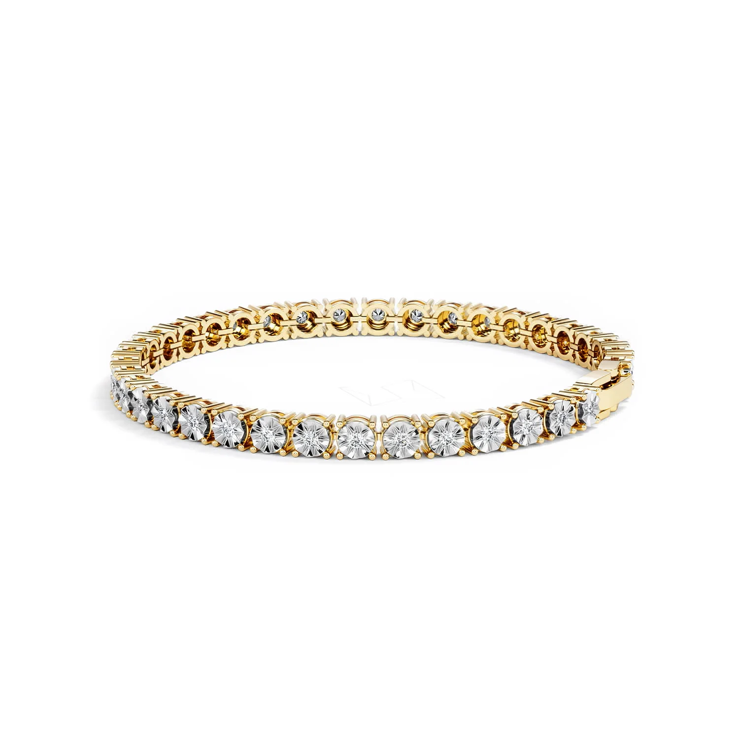 Mens Lab Diamond 1.00ct Tennis Bracelet in 18K Gold Vermeil - Image 65
