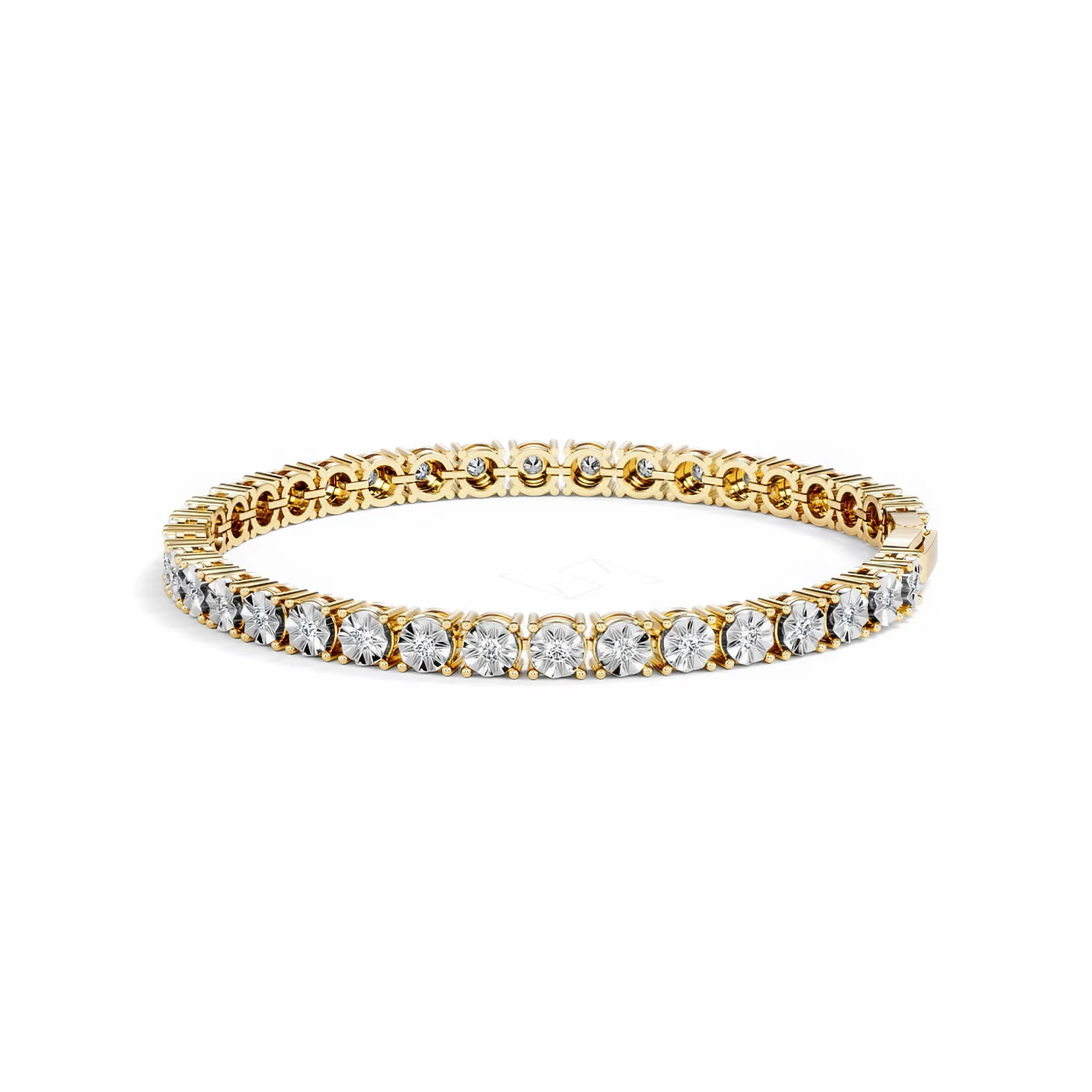 Mens Lab Diamond 1.00ct Tennis Bracelet in 18K Gold Vermeil - Image 68