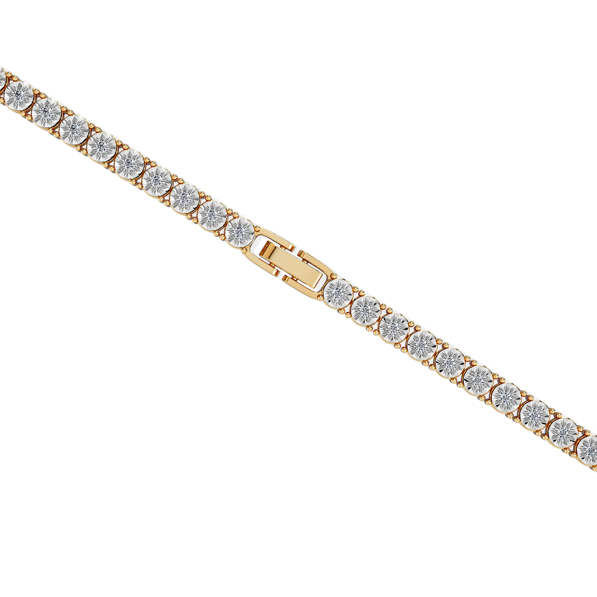 Mens Lab Diamond 1.00ct Tennis Bracelet in 18K Gold Vermeil - Image 7