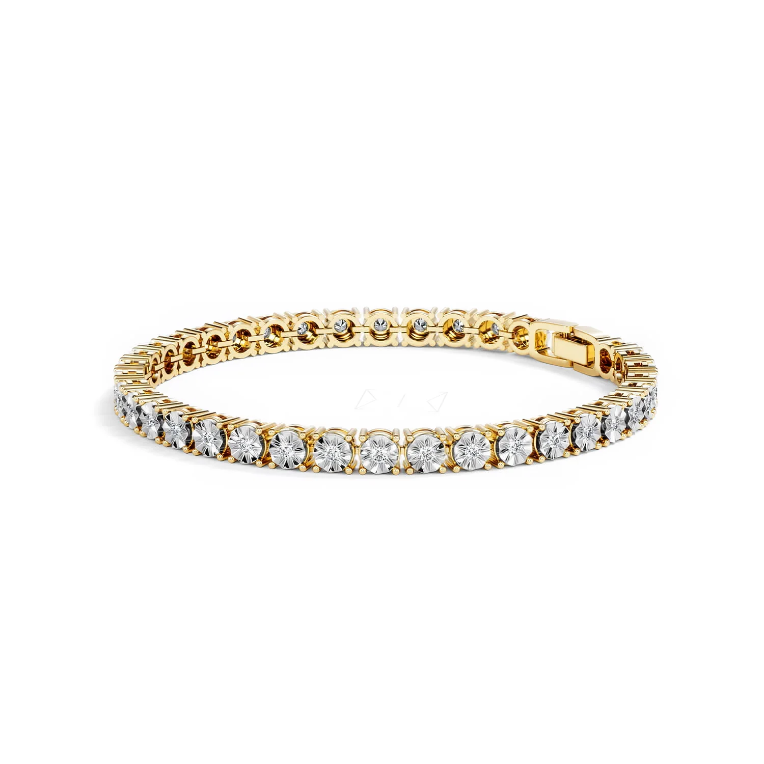 Mens Lab Diamond 1.00ct Tennis Bracelet in 18K Gold Vermeil - Image 78