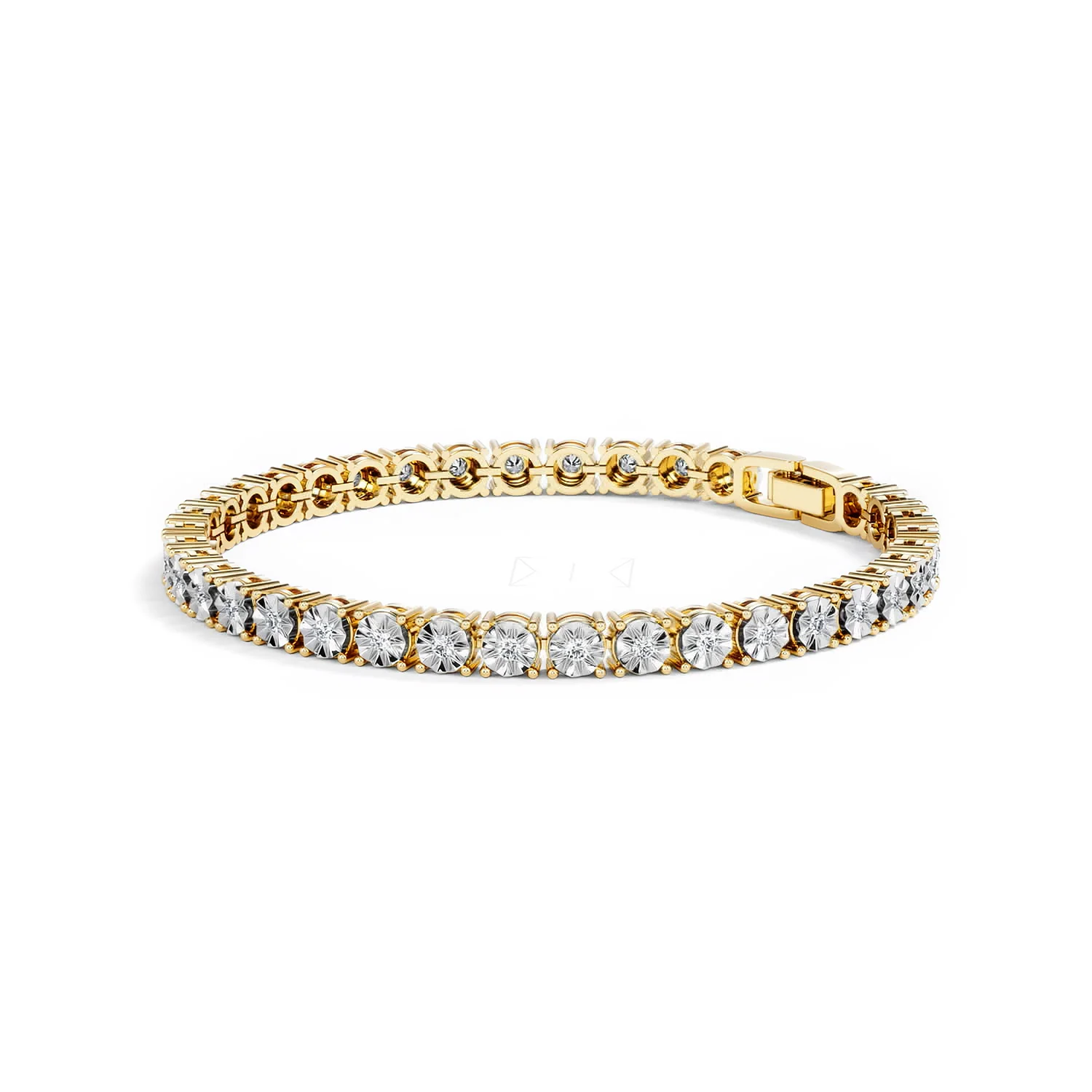 Mens Lab Diamond 1.00ct Tennis Bracelet in 18K Gold Vermeil - Image 79