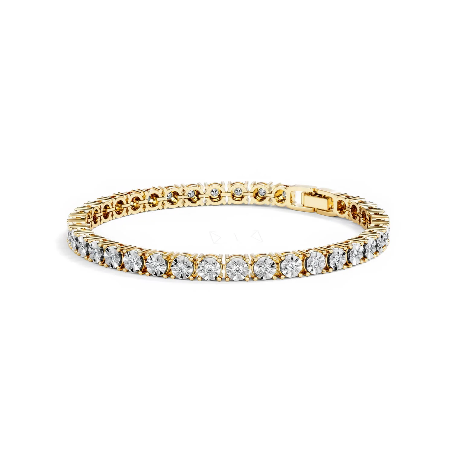 Mens Lab Diamond 1.00ct Tennis Bracelet in 18K Gold Vermeil - Image 81