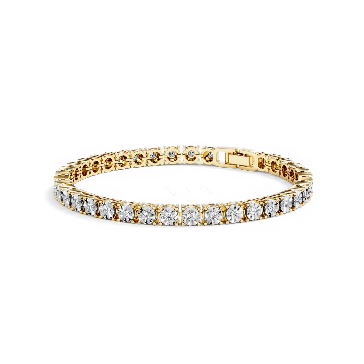 Mens Lab Diamond 1.00ct Tennis Bracelet in 18K Gold Vermeil - Image 83
