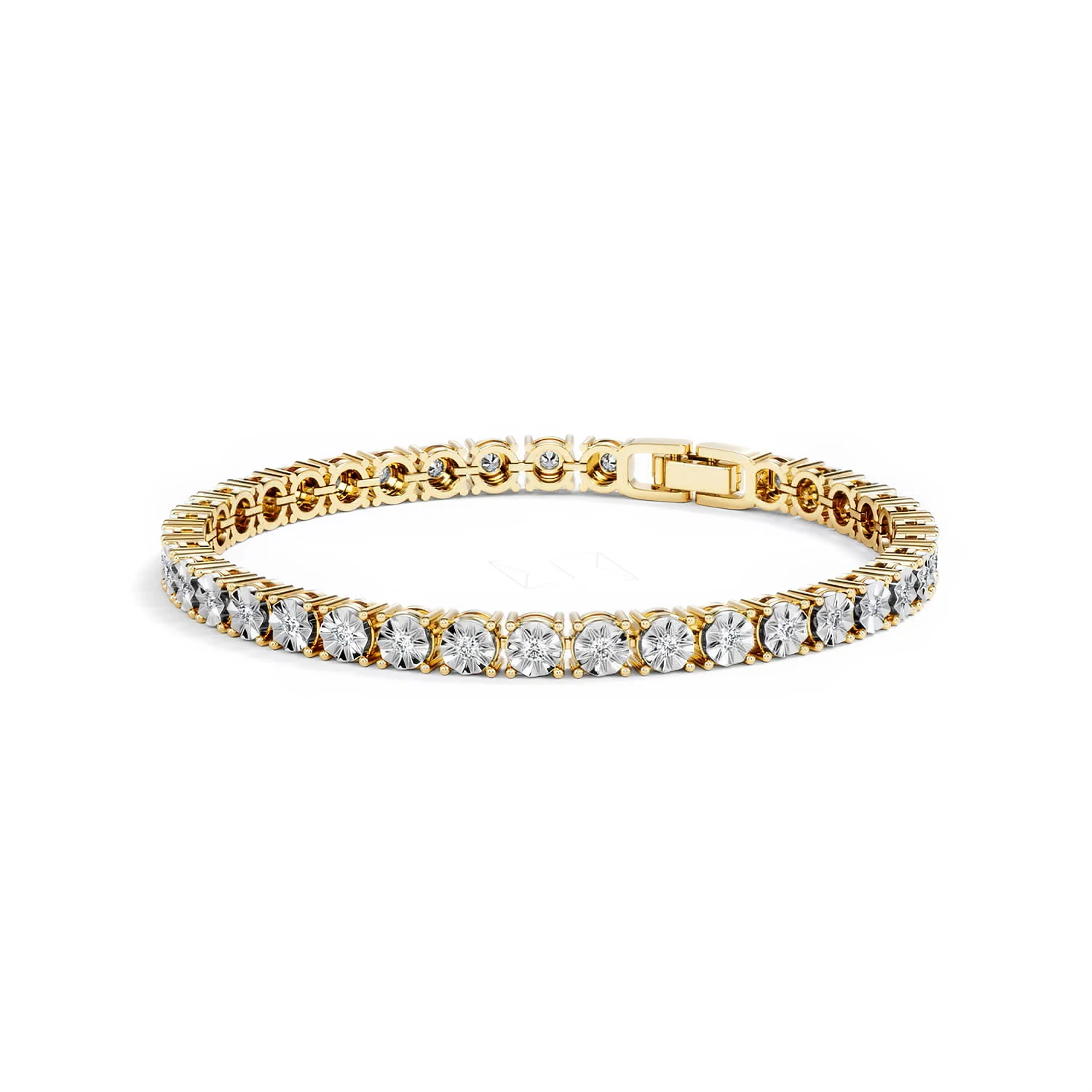 Mens Lab Diamond 1.00ct Tennis Bracelet in 18K Gold Vermeil - Image 84