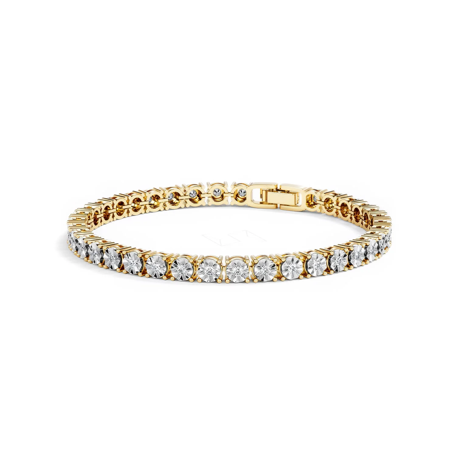 Mens Lab Diamond 1.00ct Tennis Bracelet in 18K Gold Vermeil - Image 85