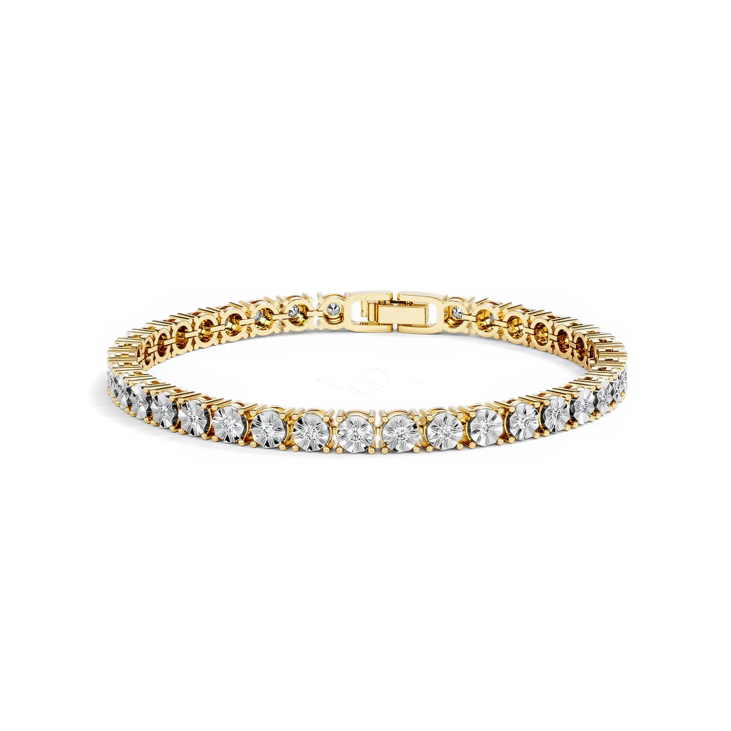 Mens Lab Diamond 1.00ct Tennis Bracelet in 18K Gold Vermeil - Image 88