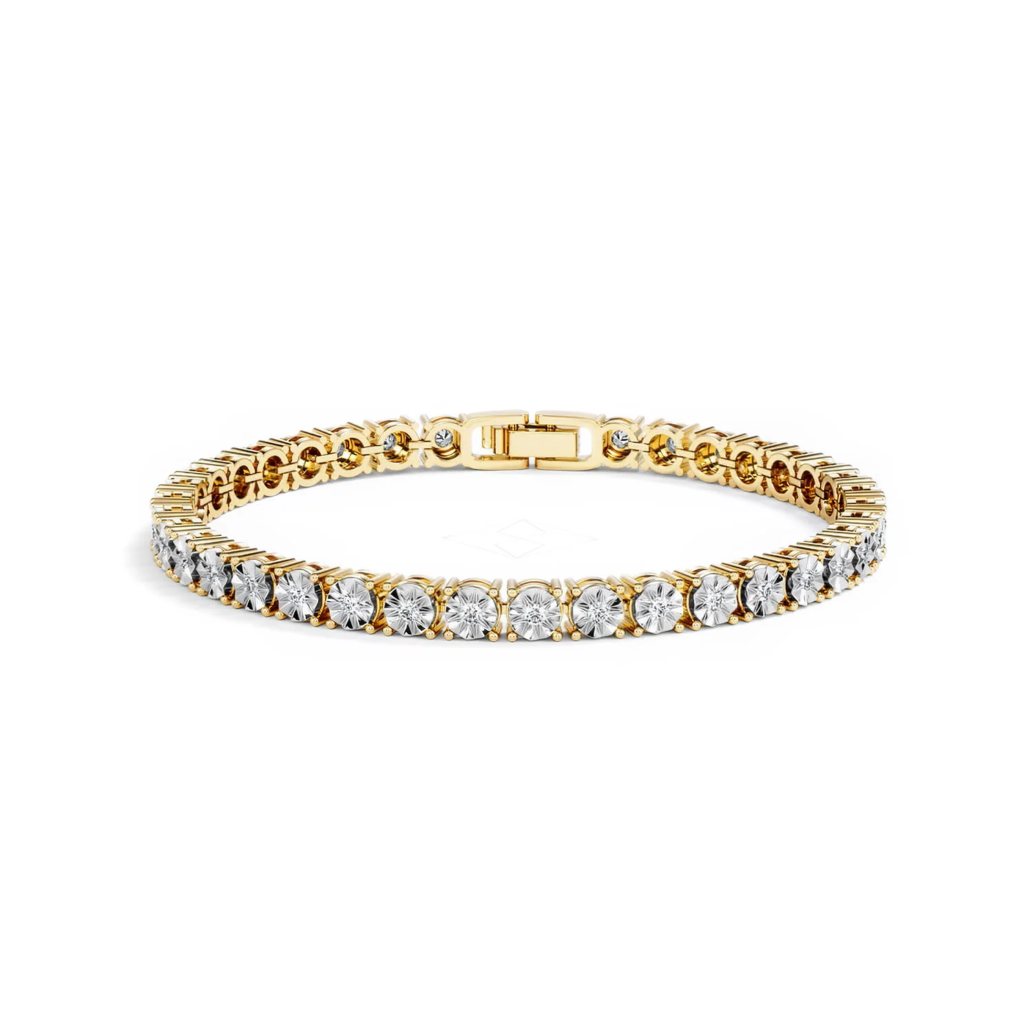 Mens Lab Diamond 1.00ct Tennis Bracelet in 18K Gold Vermeil - Image 89