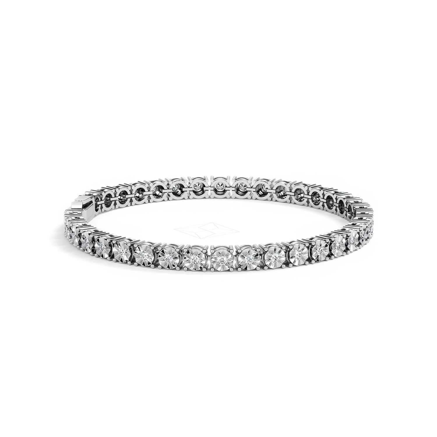 Mens Lab Diamond 1.00ct Tennis Bracelet in 925 Silver - Image 10
