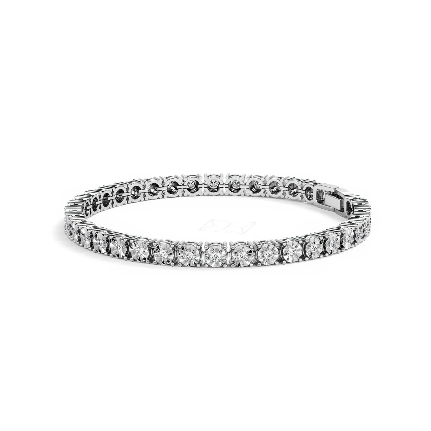 Mens Lab Diamond 1.00ct Tennis Bracelet in 925 Silver - Image 15