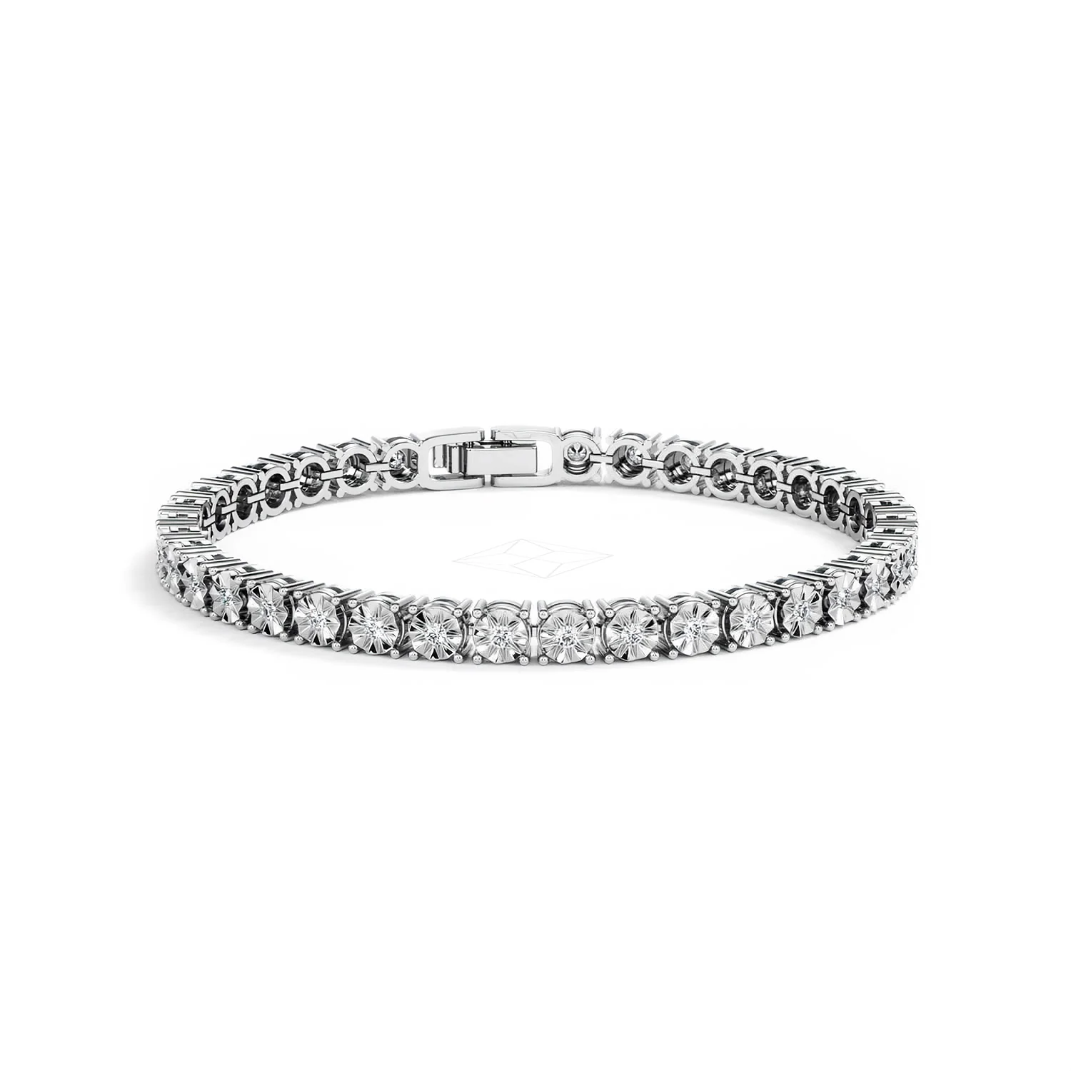 Mens Lab Diamond 1.00ct Tennis Bracelet in 925 Silver - Image 18