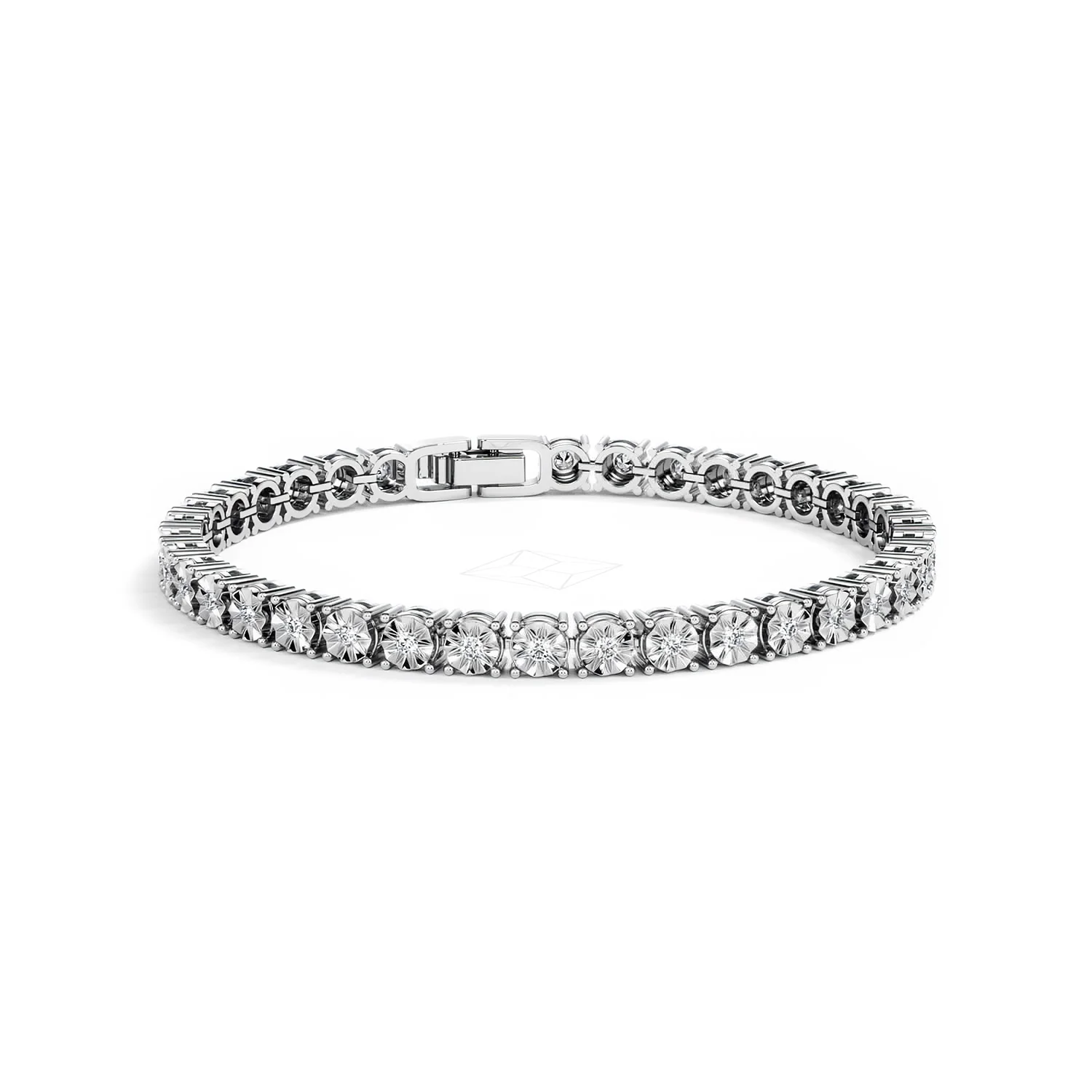 Mens Lab Diamond 1.00ct Tennis Bracelet in 925 Silver - Image 19