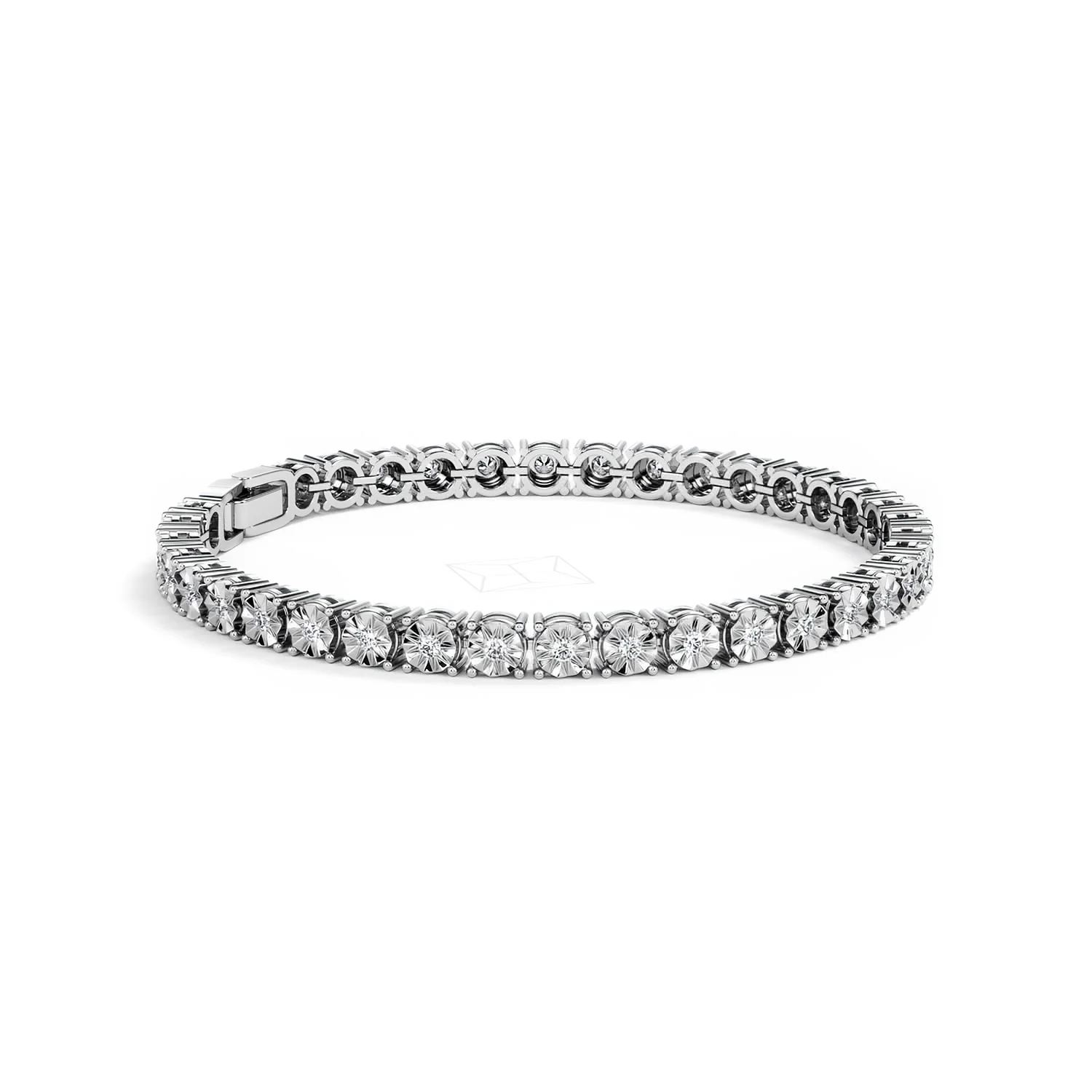 Mens Lab Diamond 1.00ct Tennis Bracelet in 925 Silver - Image 29