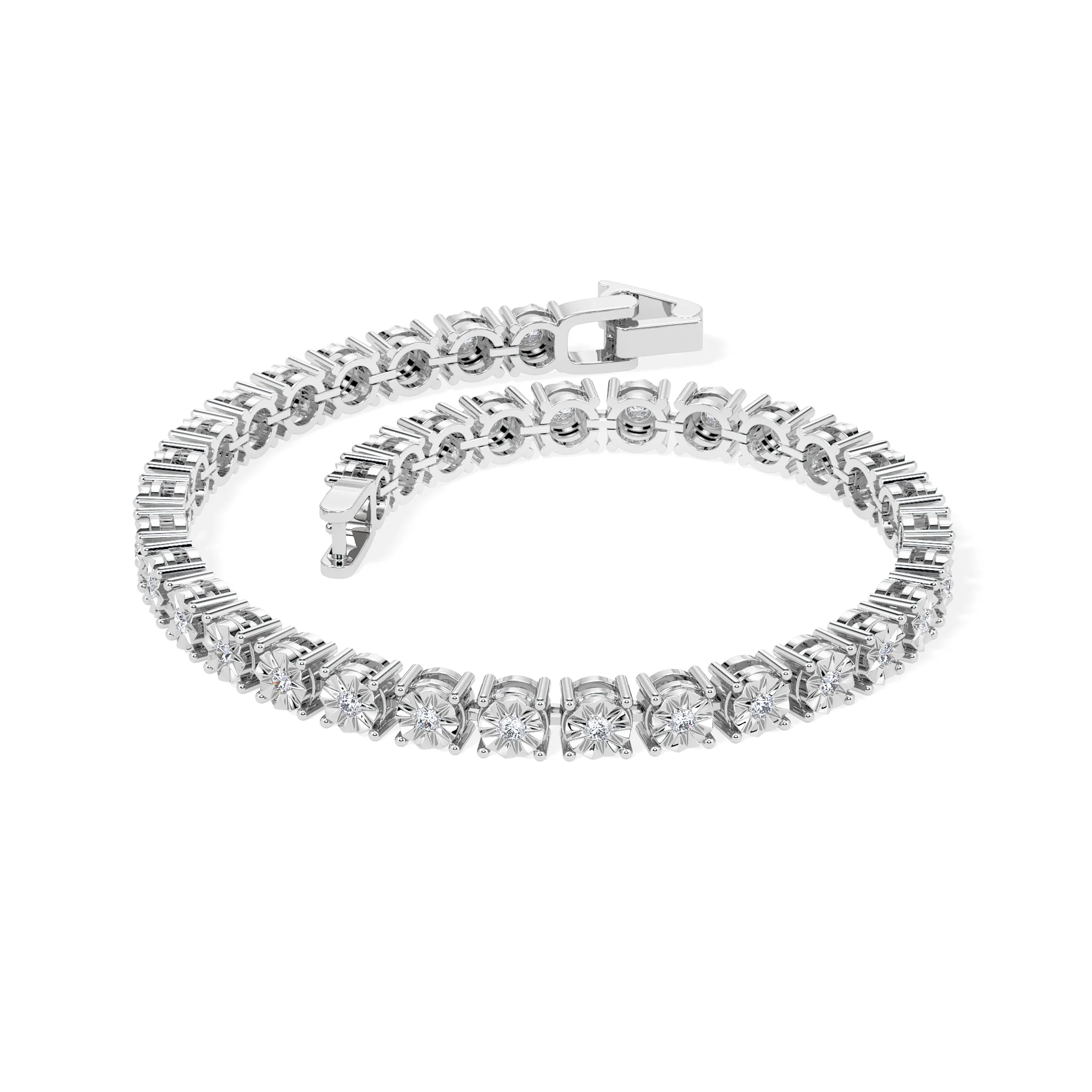 Brilliance Lab Silver Diamond Set 1.00ct Tennis Bracelet - Image 3