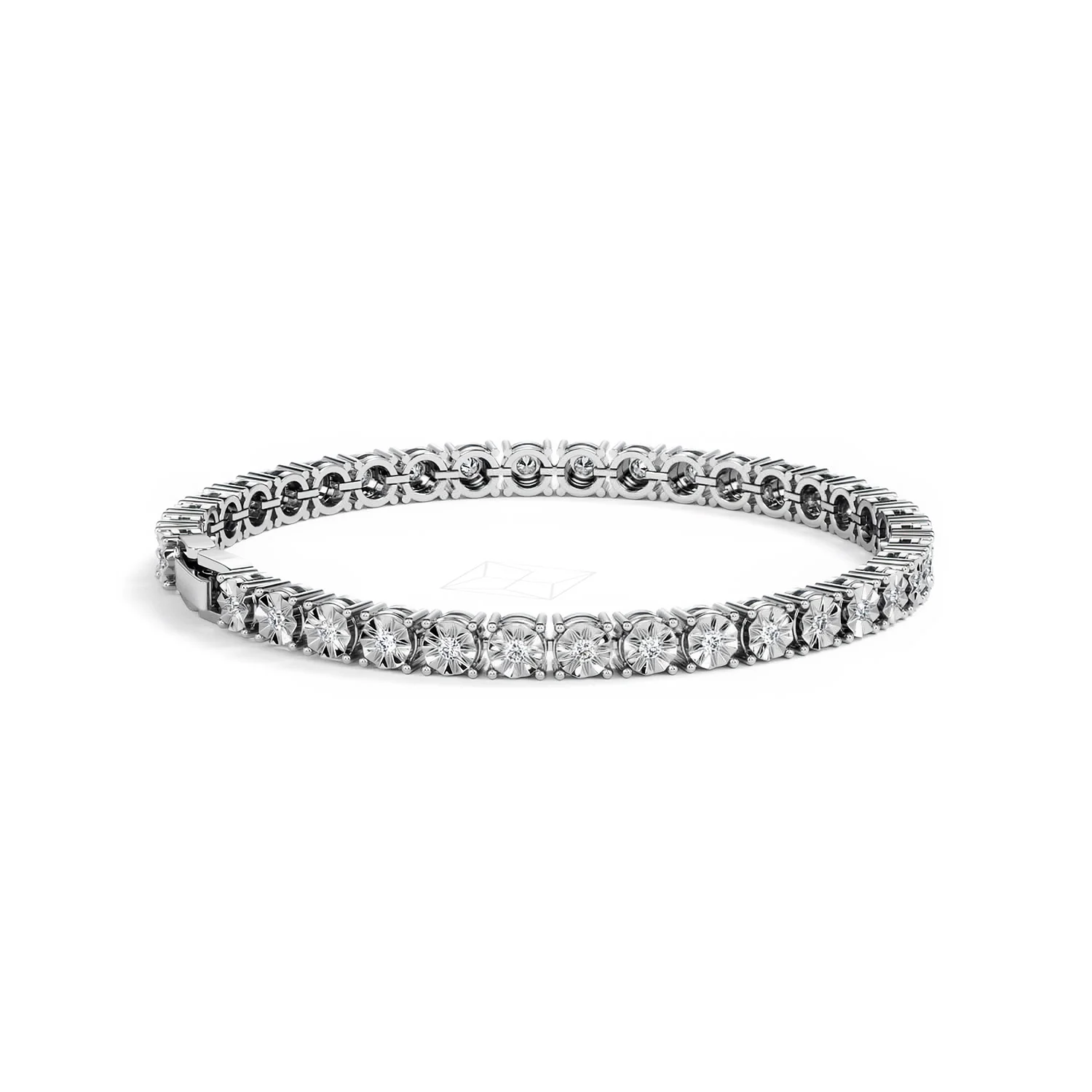Mens Lab Diamond 1.00ct Tennis Bracelet in 925 Silver - Image 38