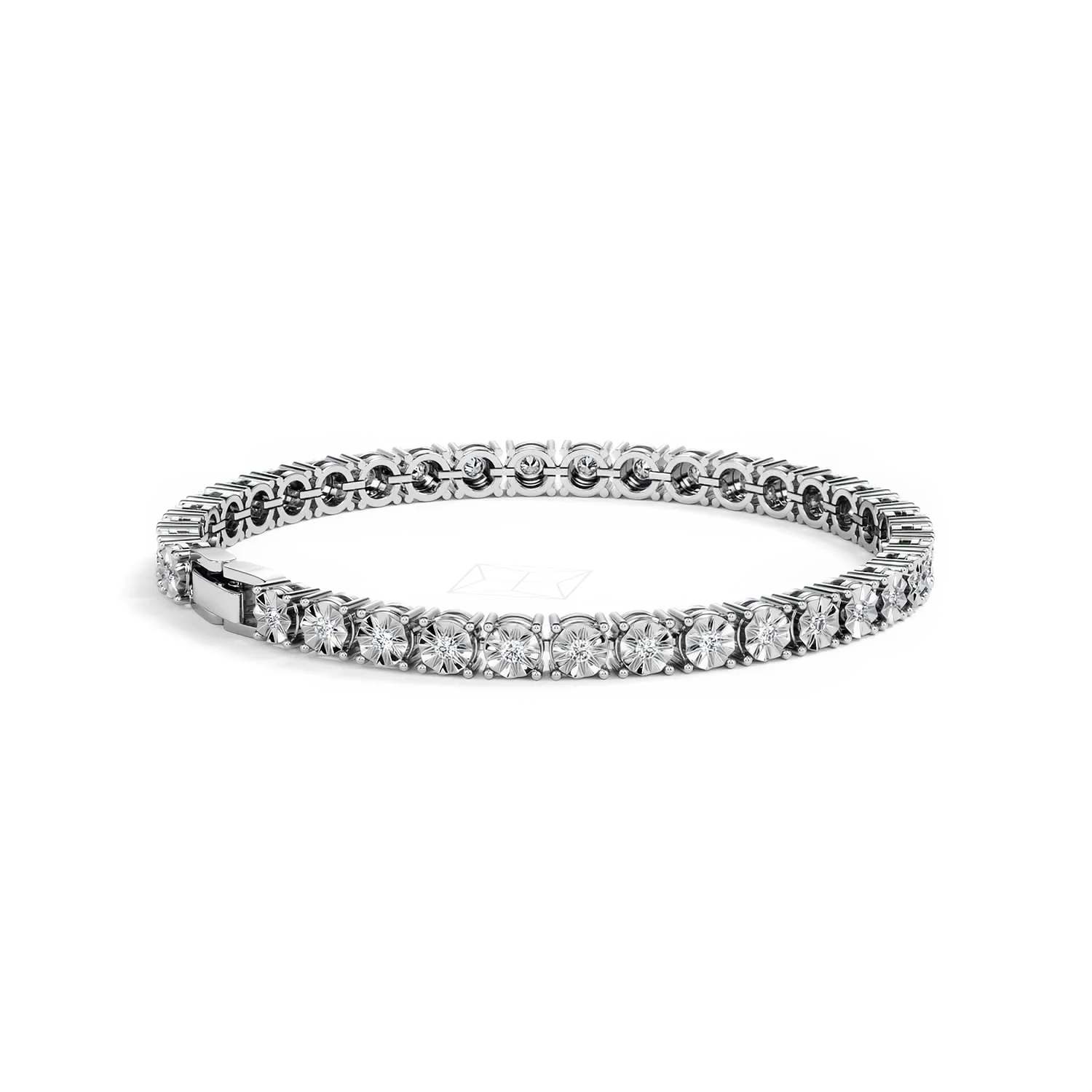 Mens Lab Diamond 1.00ct Tennis Bracelet in 925 Silver - Image 40