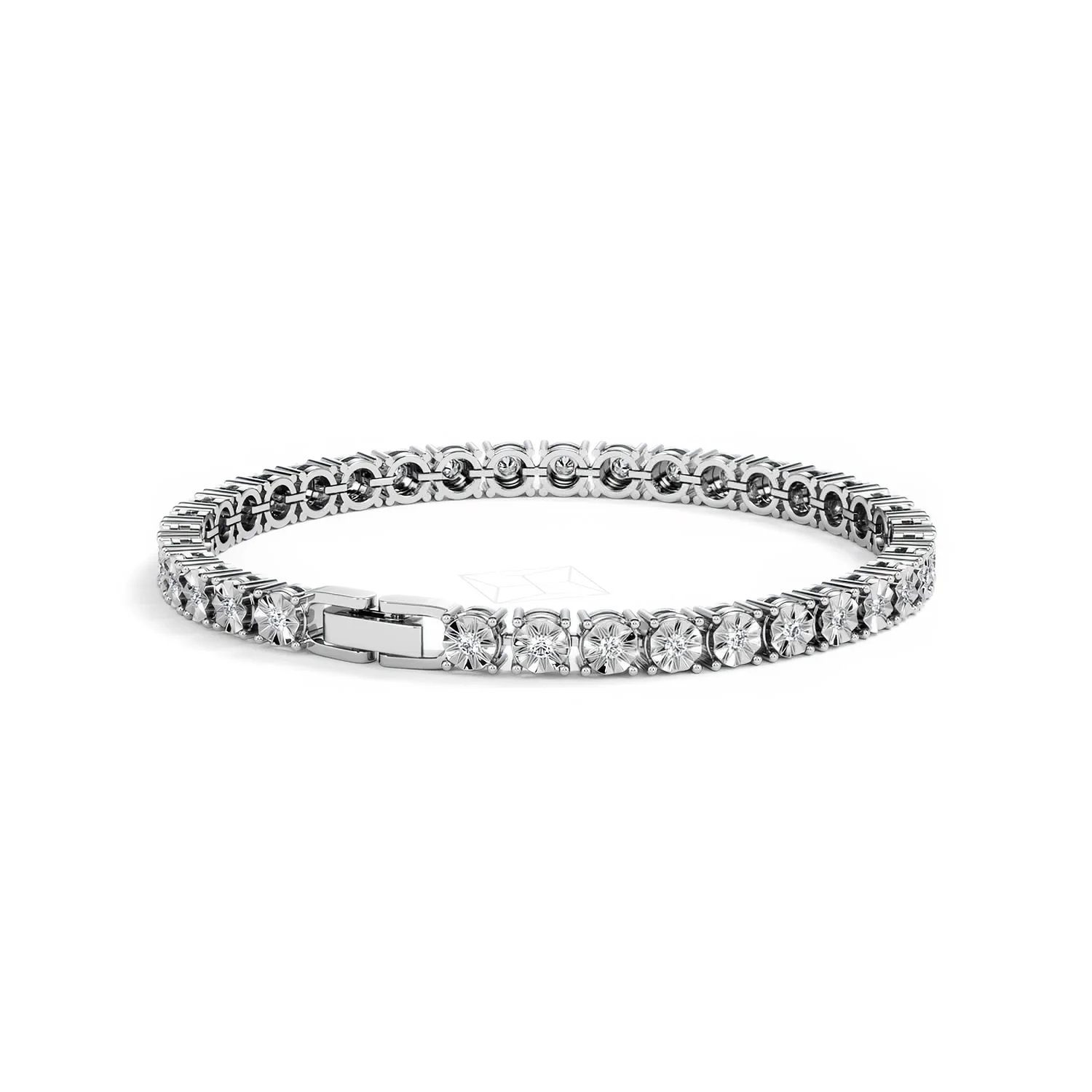 Mens Lab Diamond 1.00ct Tennis Bracelet in 925 Silver - Image 47