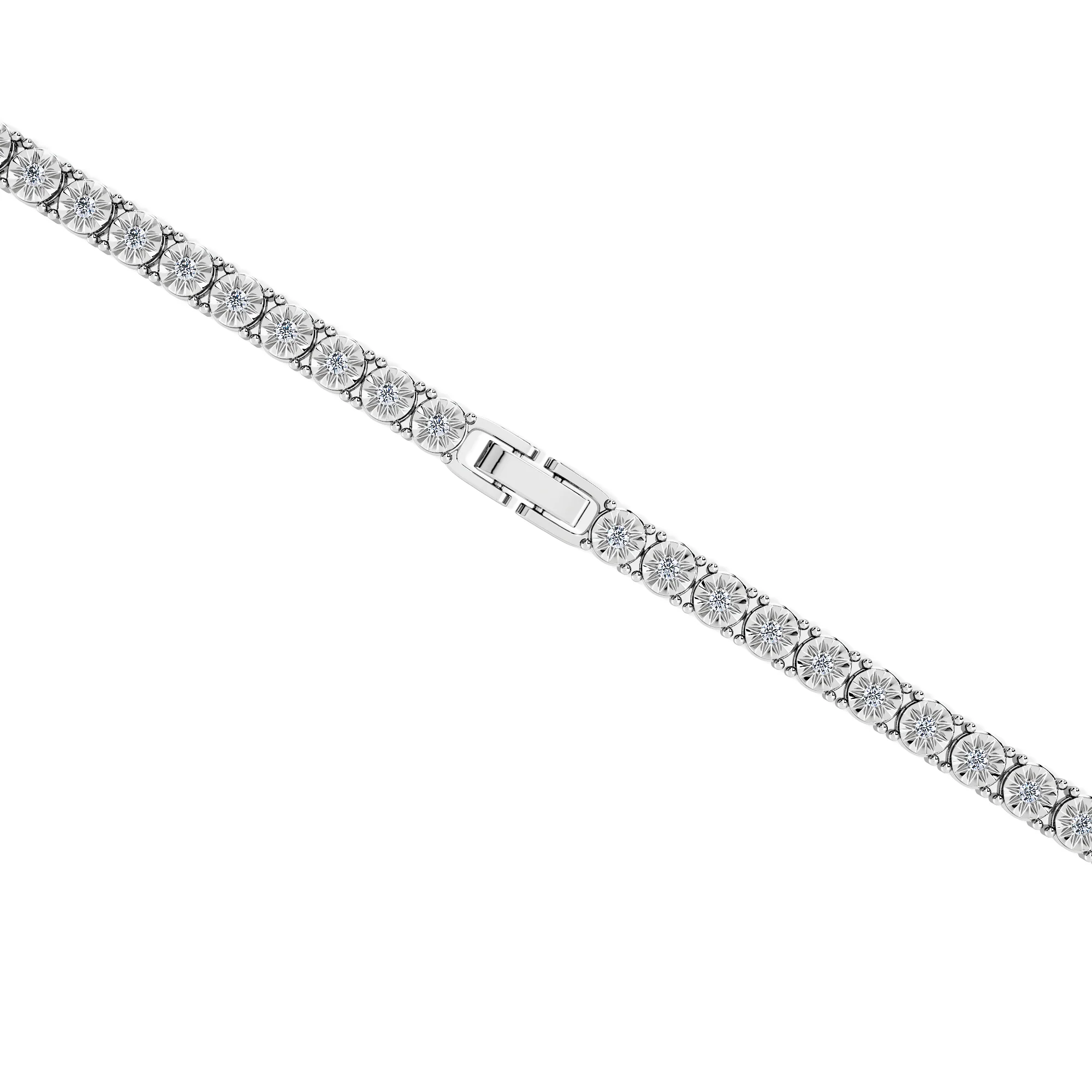 Mens Lab Diamond 1.00ct Tennis Bracelet in 925 Silver - Image 5