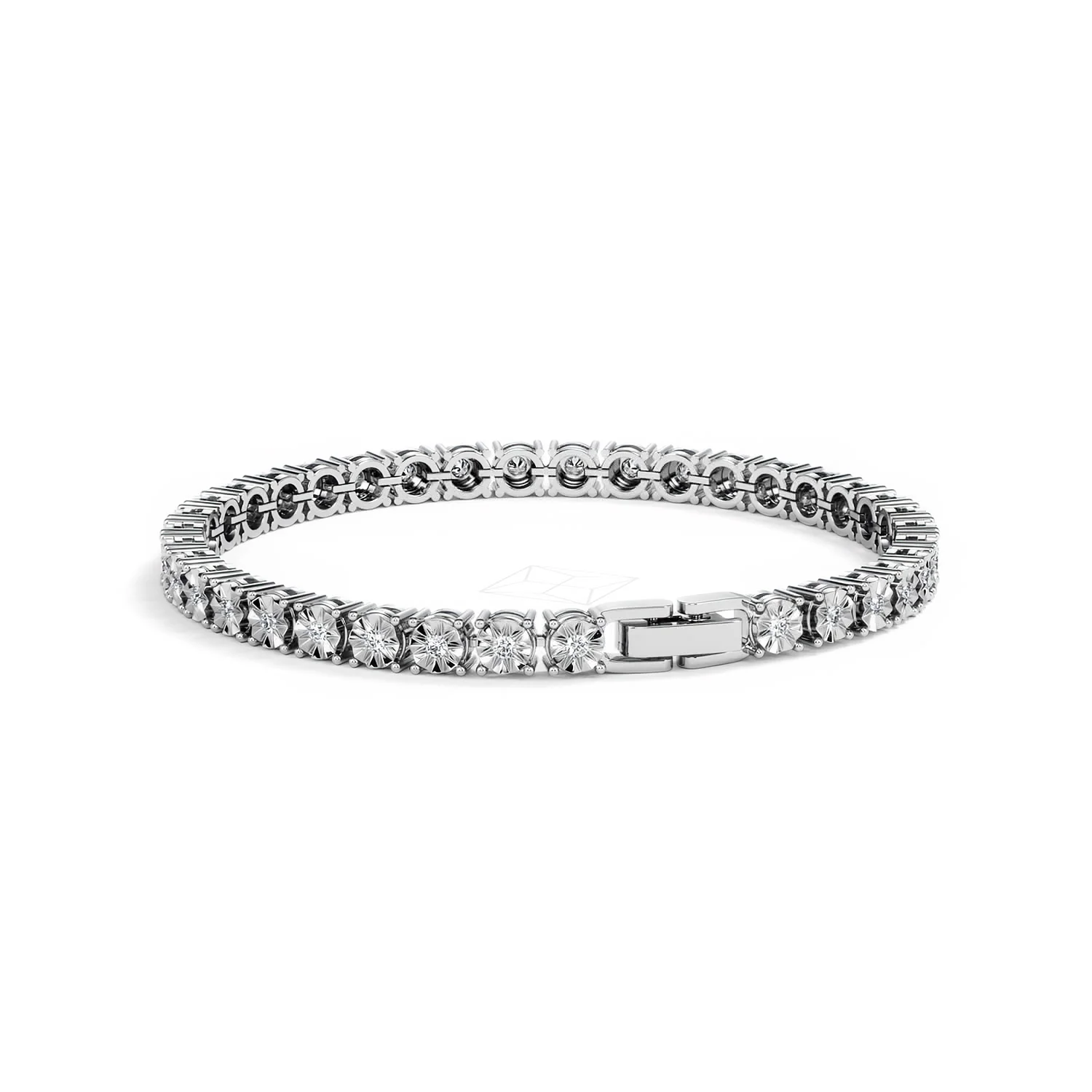 Mens Lab Diamond 1.00ct Tennis Bracelet in 925 Silver - Image 57