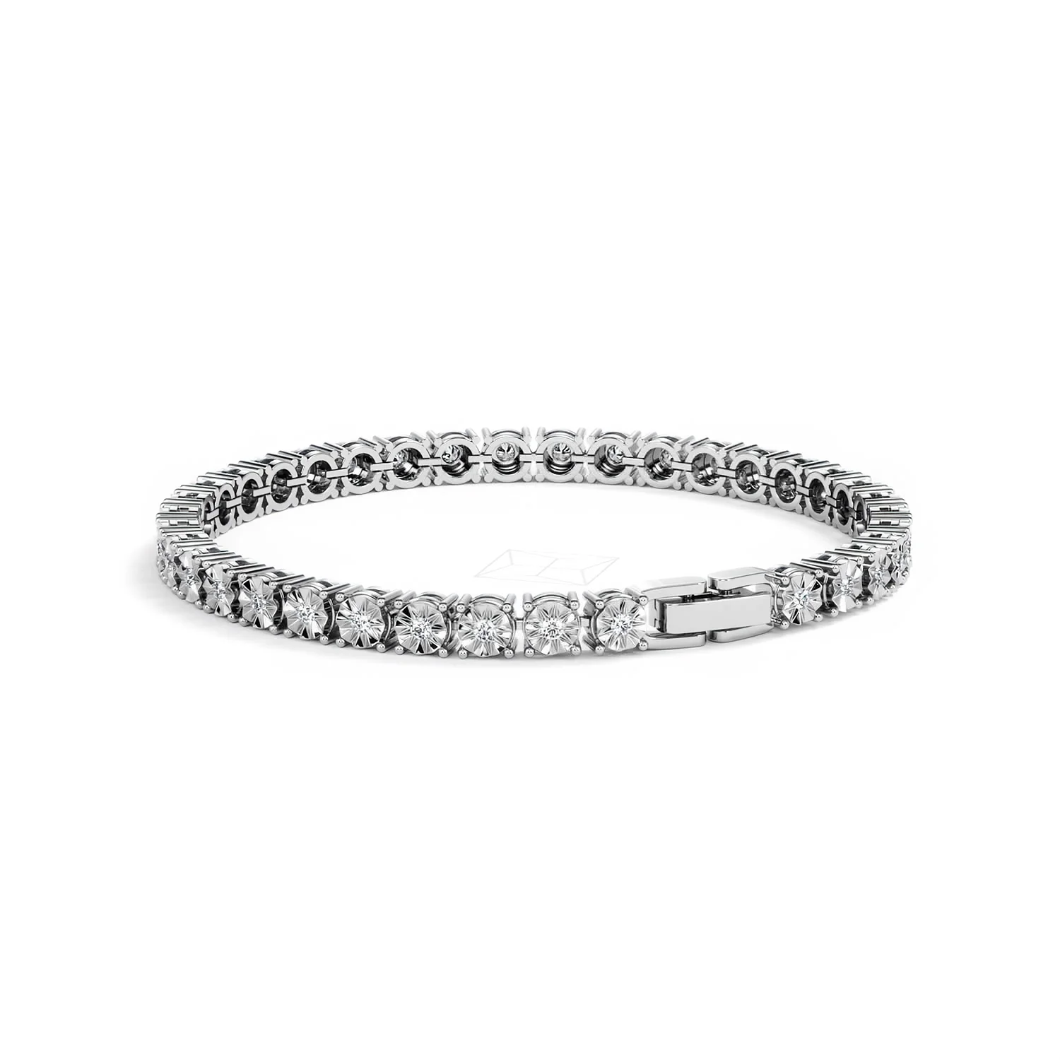 Mens Lab Diamond 1.00ct Tennis Bracelet in 925 Silver - Image 58