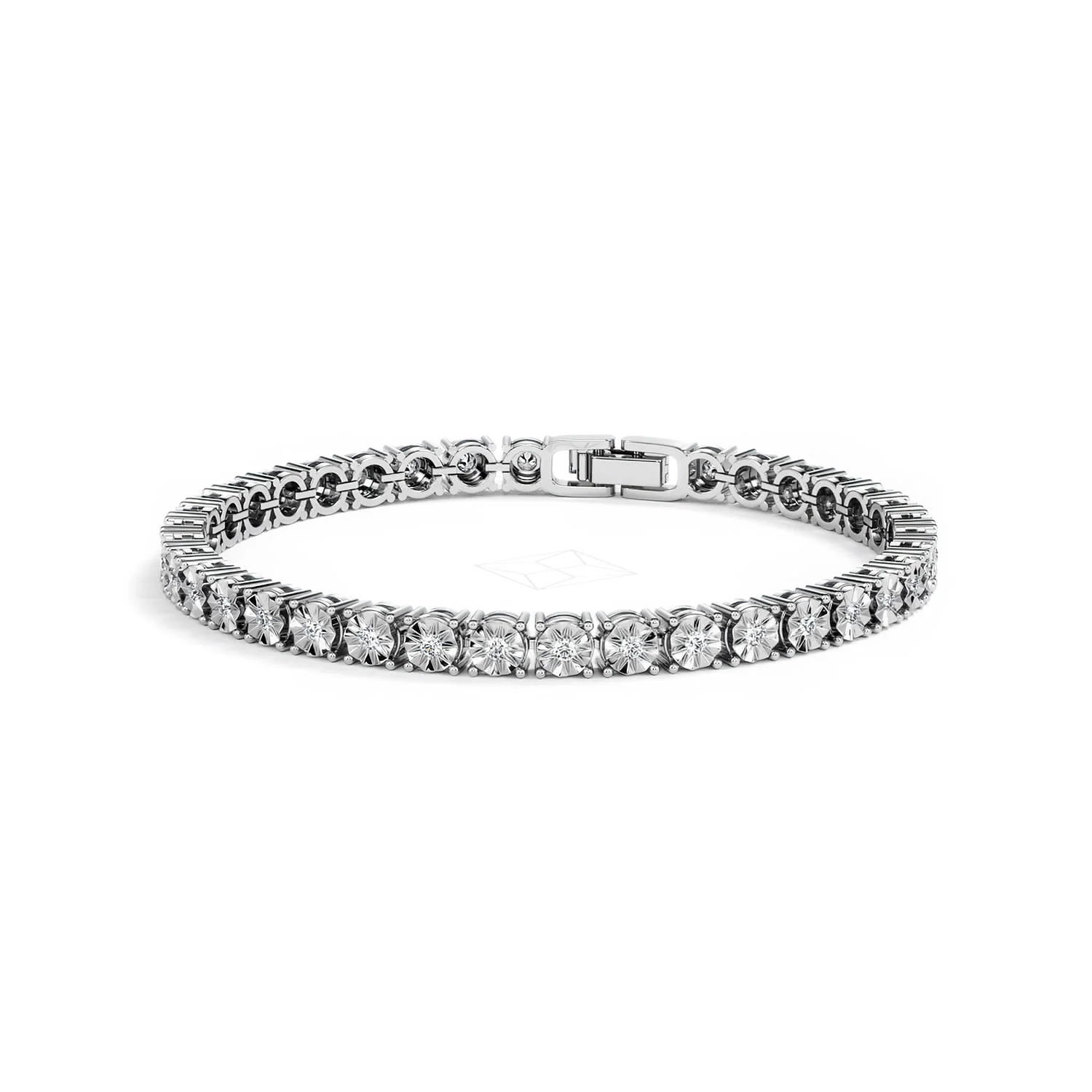 Mens Lab Diamond 1.00ct Tennis Bracelet in 925 Silver - Image 86