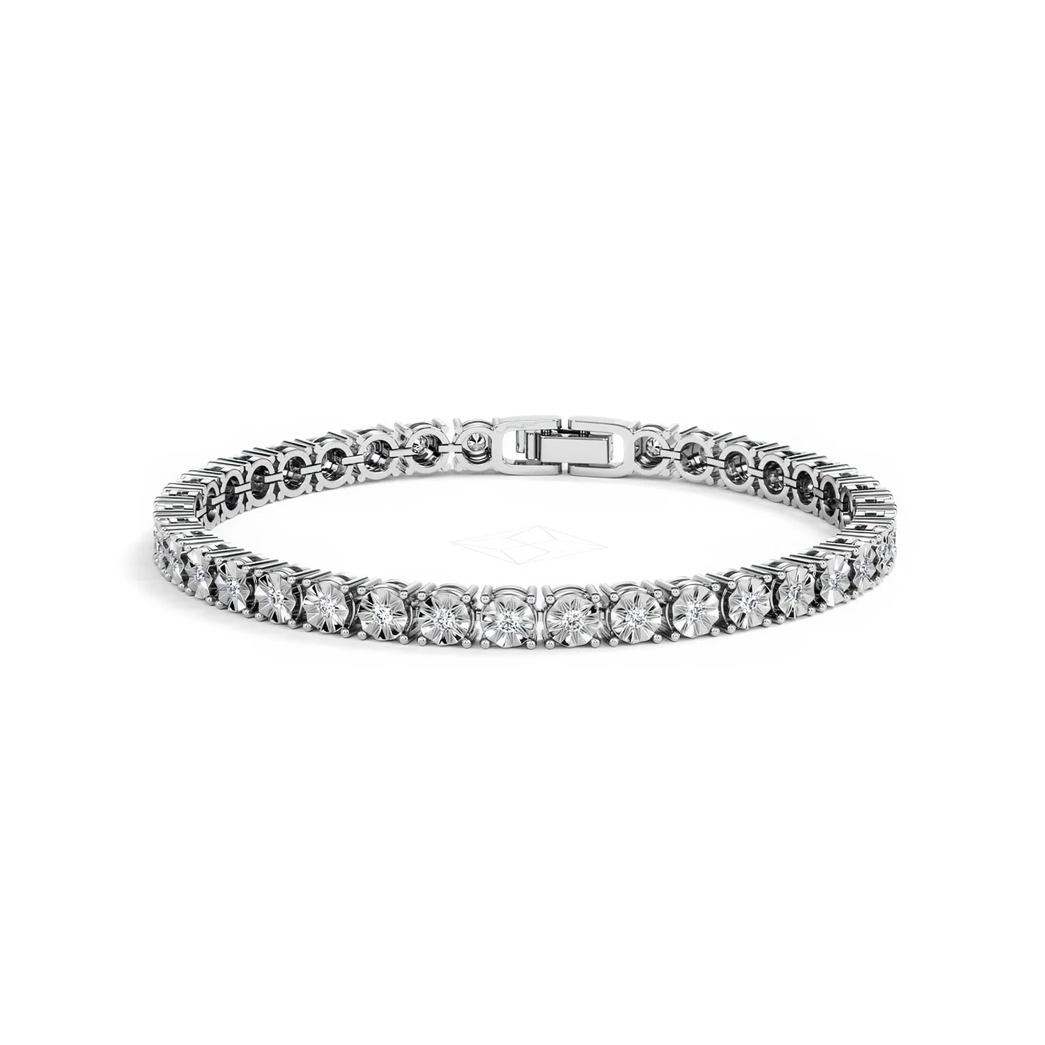 Mens Lab Diamond 1.00ct Tennis Bracelet in 925 Silver - Image 87