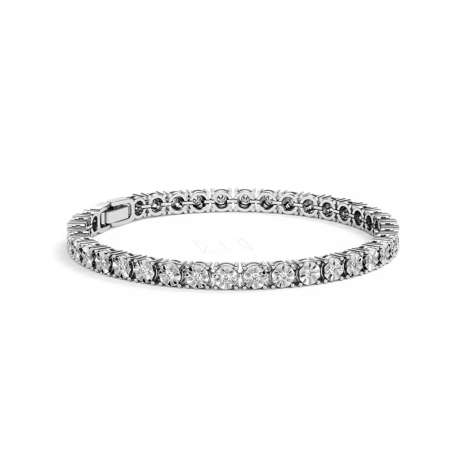 Mens Lab Diamond 1.00ct Tennis Bracelet in 925 Silver - Image 9