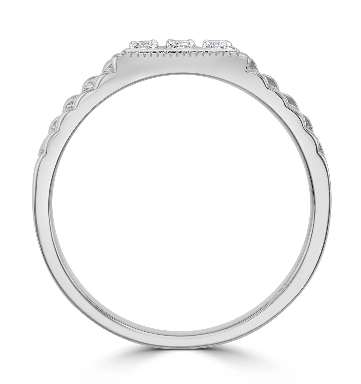 Mens Lab Diamond Design Ring 0.25ct H/Si in Sterling Silver - Image 3