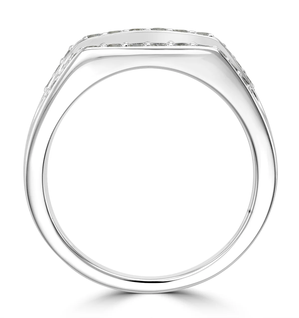 Mens Lab Diamond Pave Encrusted Ring 1ct H/Si in 925 Silver - Image 3