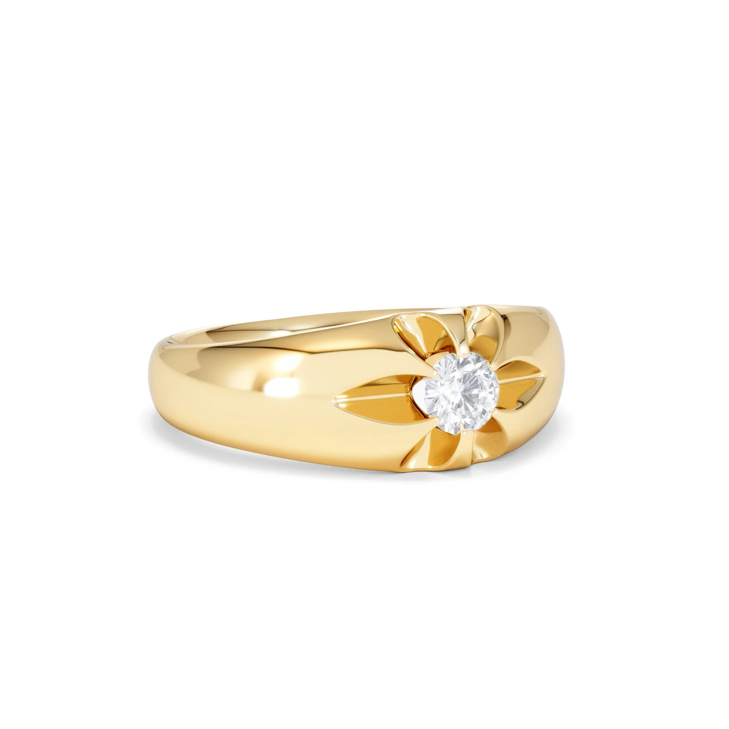Men's Lab Diamond Signet Ring 0.25ct Round Cut in 18K Gold Vermeil - Image 15