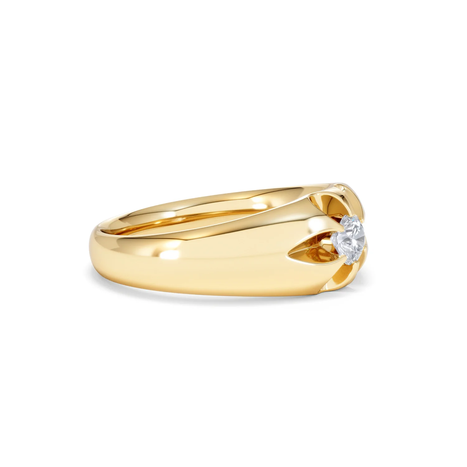 Men's Lab Diamond Signet Ring 0.25ct Round Cut in 18K Gold Vermeil - Image 22