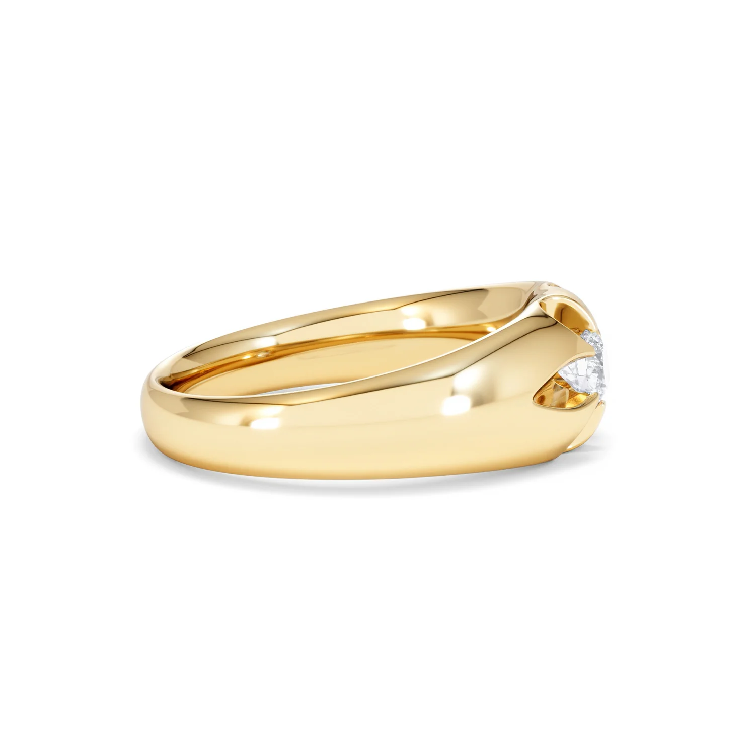 Men's Lab Diamond Signet Ring 0.25ct Round Cut in 18K Gold Vermeil - Image 27