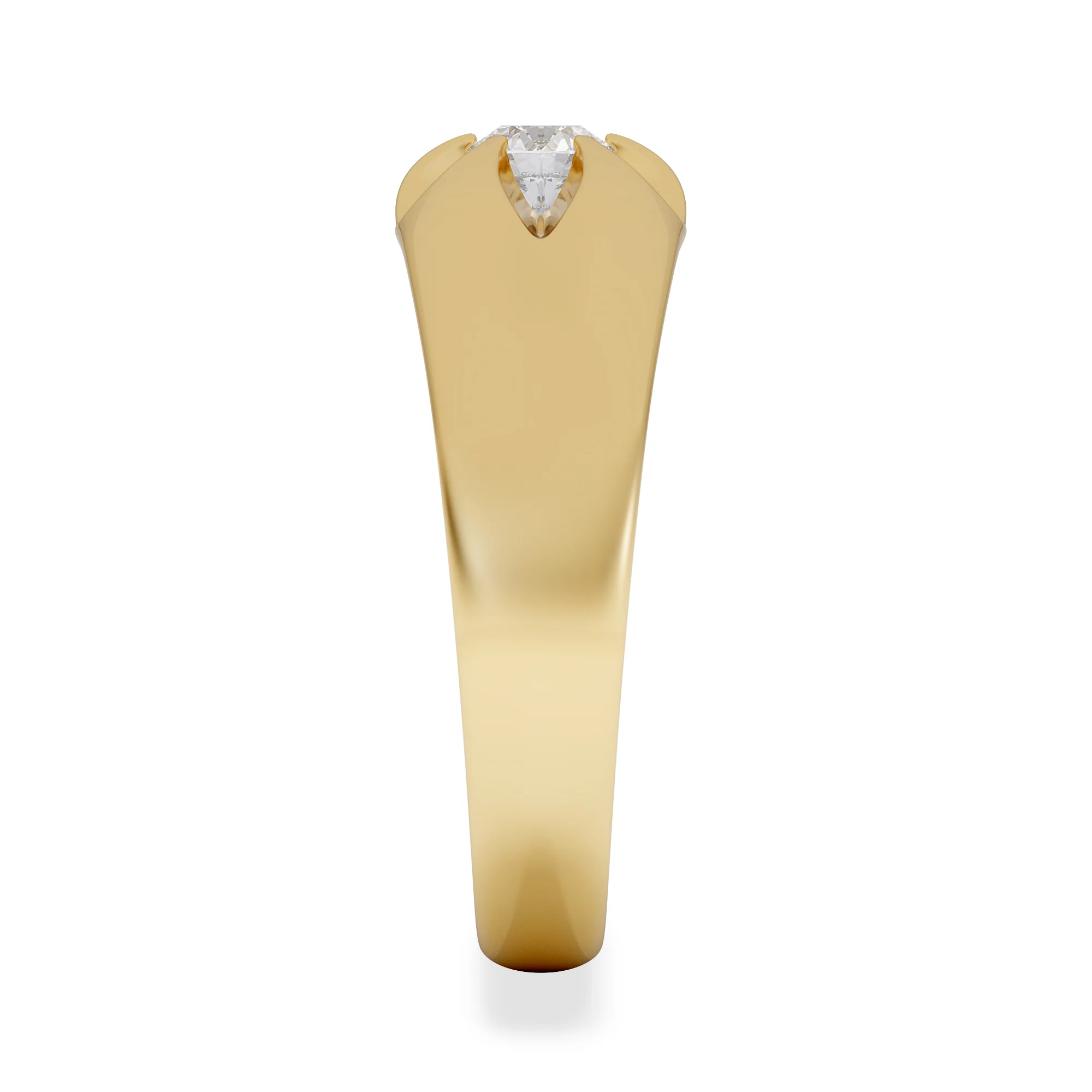 Men's Lab Diamond Signet Ring 0.25ct Round Cut in 18K Gold Vermeil - Image 3