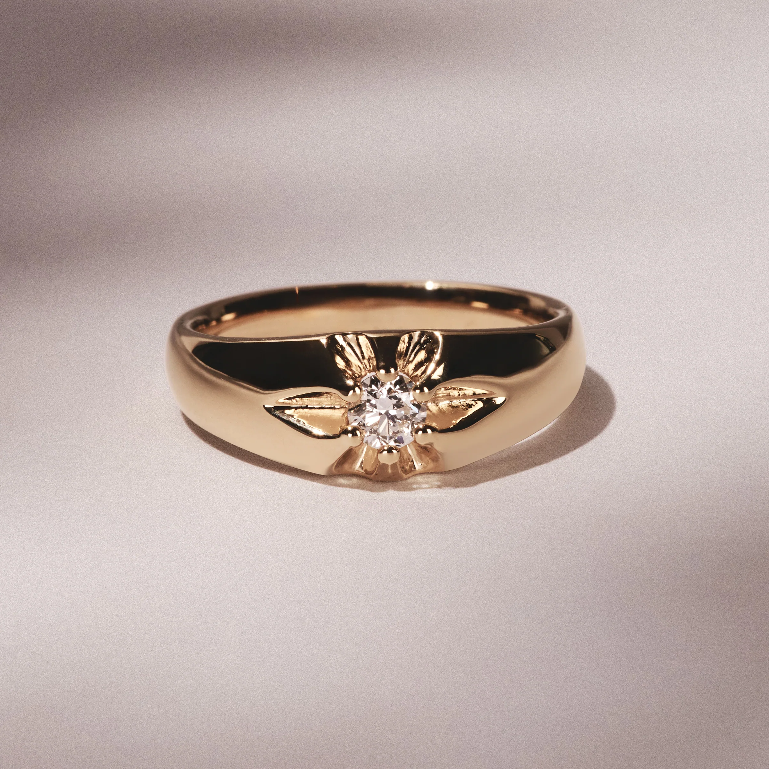 Men's Lab Diamond Signet Ring 0.25ct Round Cut in 18K Gold Vermeil - Image 6