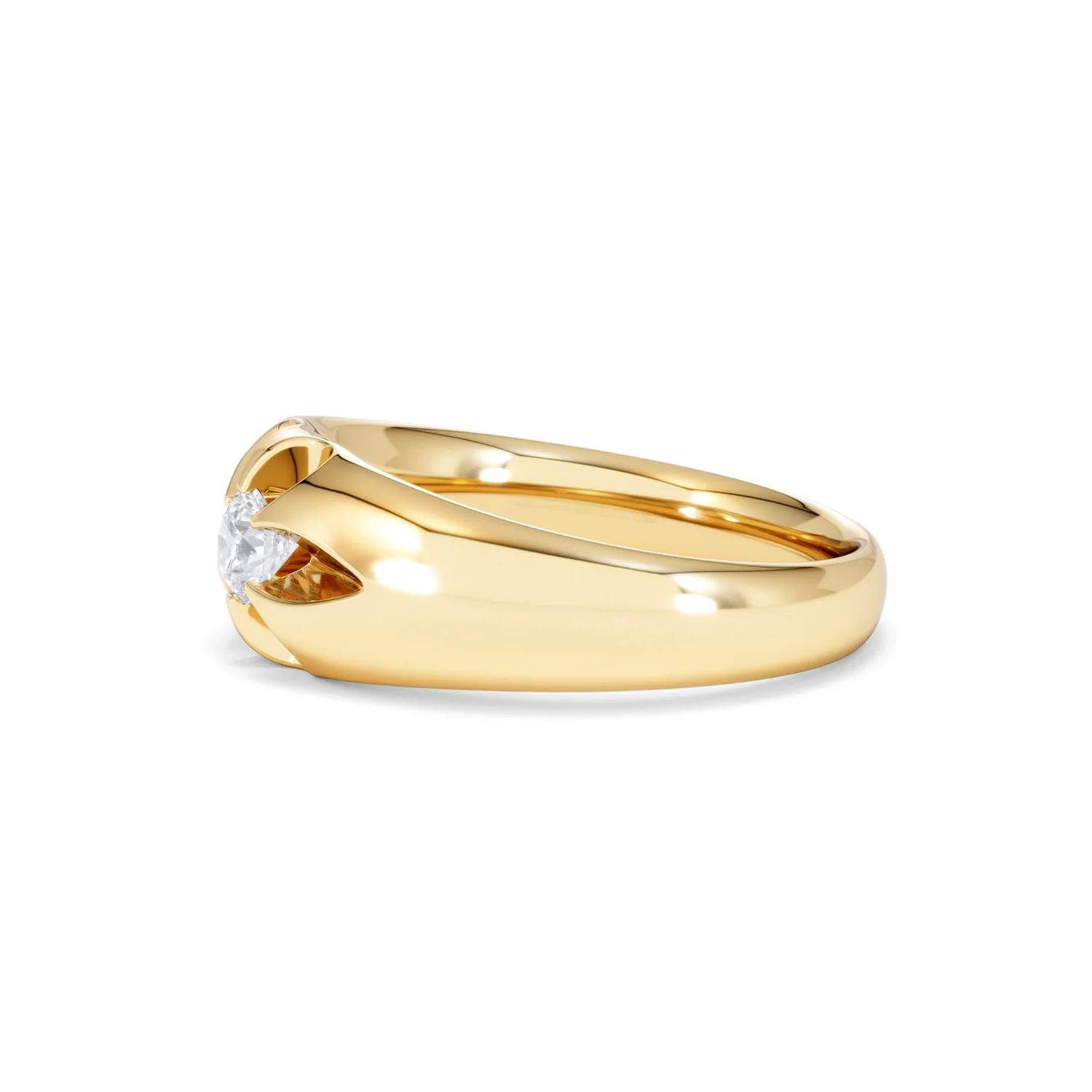 Men's Lab Diamond Signet Ring 0.25ct Round Cut in 18K Gold Vermeil - Image 73