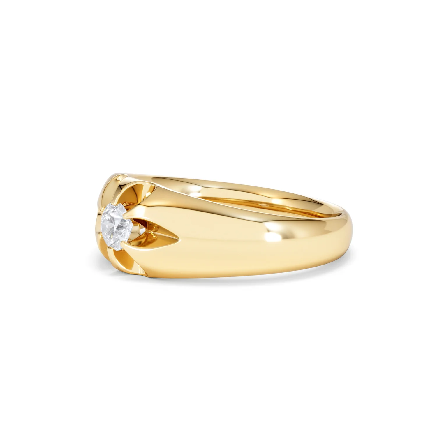Men's Lab Diamond Signet Ring 0.25ct Round Cut in 18K Gold Vermeil - Image 77